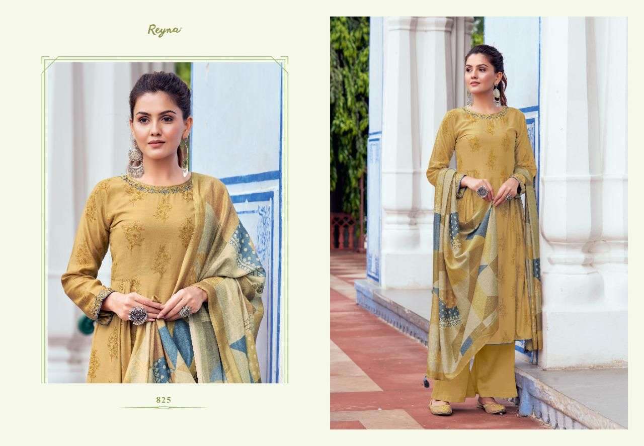 RANG BY REYNA 821 TO 827 SERIES BEAUTIFUL SUITS COLORFUL STYLISH FANCY CASUAL WEAR & ETHNIC WEAR PURE BEMBERG SILK DRESSES AT WHOLESALE PRICE