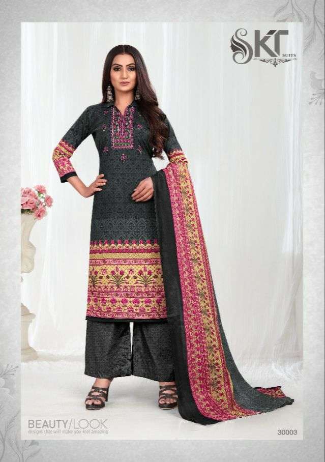 SAANVI BY SKT SUITS 30001 TO 30012 SERIES BEAUTIFUL SUITS COLORFUL STYLISH FANCY CASUAL WEAR & ETHNIC WEAR SOFT COTTON DRESSES AT WHOLESALE PRICE