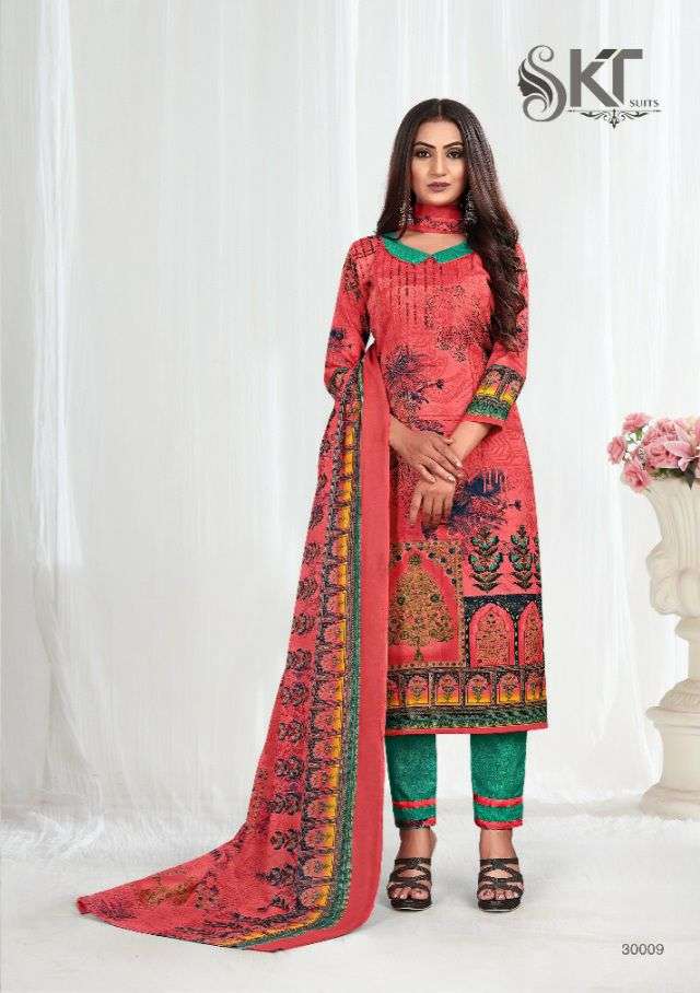 SAANVI BY SKT SUITS 30001 TO 30012 SERIES BEAUTIFUL SUITS COLORFUL STYLISH FANCY CASUAL WEAR & ETHNIC WEAR SOFT COTTON DRESSES AT WHOLESALE PRICE