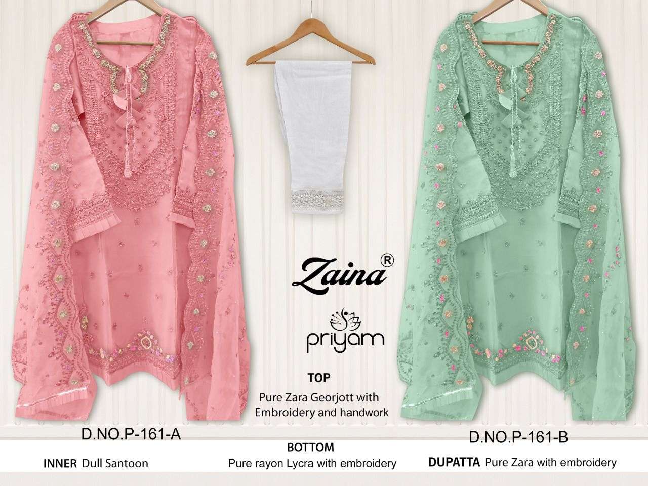ZAINA HIT COLLECTION VOL-4 BY PRIYAM BEAUTIFUL PAKISTANI SUITS COLORFUL STYLISH FANCY CASUAL WEAR & ETHNIC WEAR PURE GEORGETTE DRESSES AT WHOLESALE PRICE