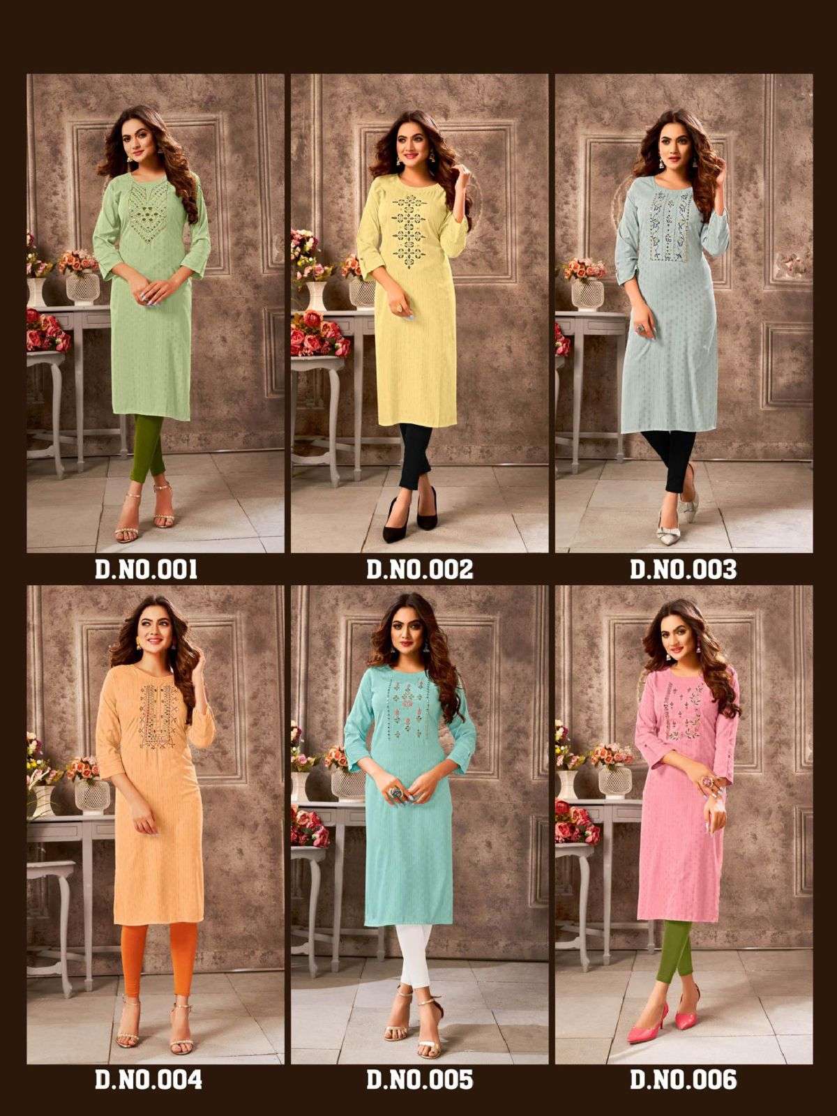 WOMANIYA BY HERITAGE 001 TO 006 SERIES DESIGNER STYLISH FANCY COLORFUL BEAUTIFUL PARTY WEAR & ETHNIC WEAR COLLECTION PURE RAYON KURTIS AT WHOLESALE PRICE