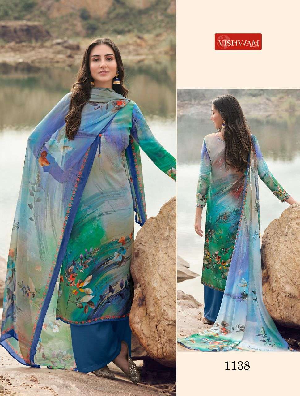 CAFE LATTE VOL-14 BY VISHWAM FABRICS 1136 TO 1147 SERIES INDIAN TRADITIONAL WEAR COLLECTION BEAUTIFUL STYLISH FANCY COLORFUL PARTY WEAR & OCCASIONAL WEAR HEAVY CREPE PRINT DRESSES AT WHOLESALE PRICE