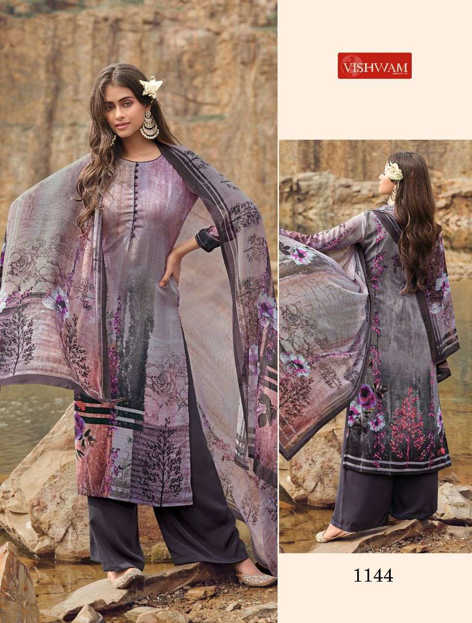 CAFE LATTE VOL-14 BY VISHWAM FABRICS 1136 TO 1147 SERIES INDIAN TRADITIONAL WEAR COLLECTION BEAUTIFUL STYLISH FANCY COLORFUL PARTY WEAR & OCCASIONAL WEAR HEAVY CREPE PRINT DRESSES AT WHOLESALE PRICE