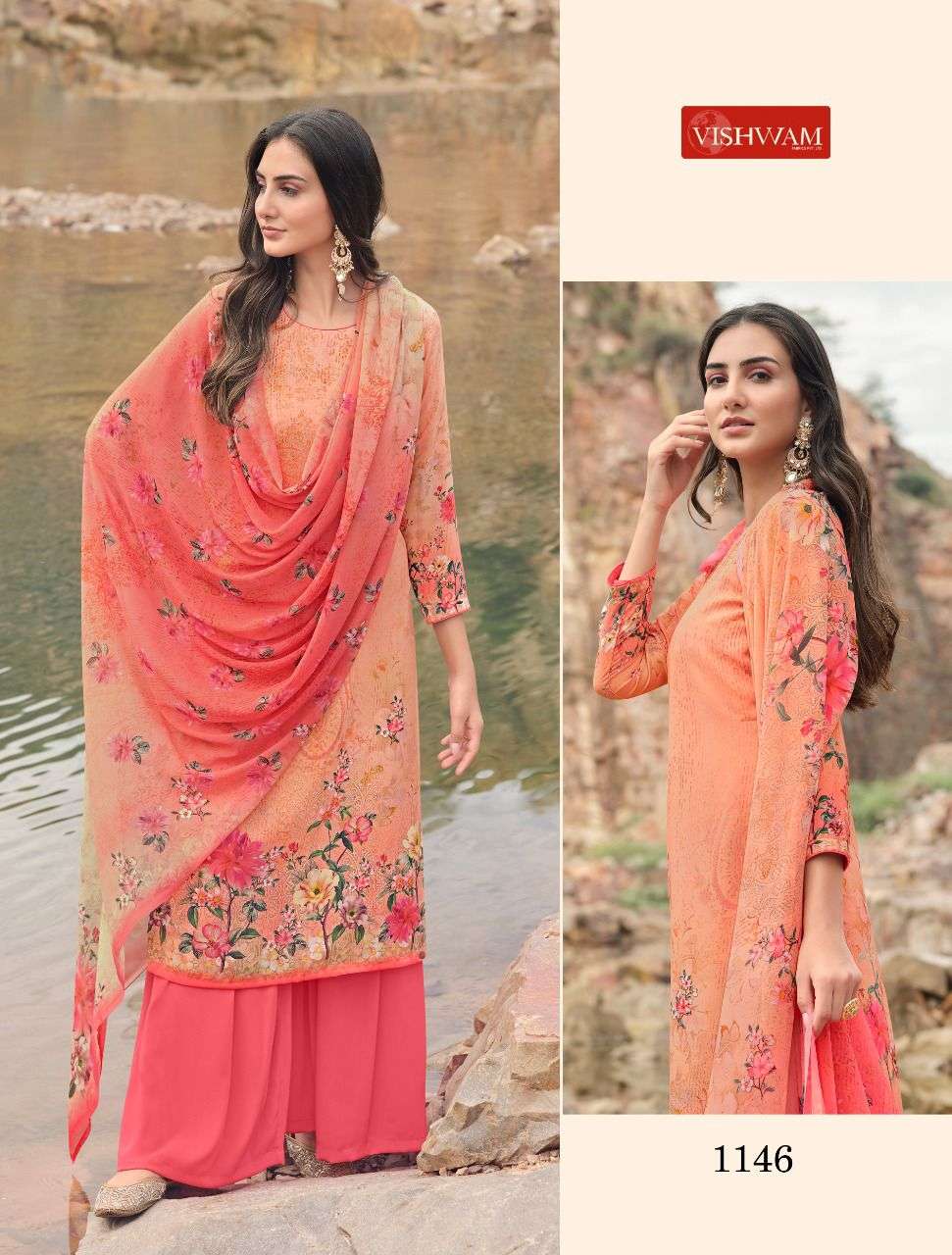 CAFE LATTE VOL-14 BY VISHWAM FABRICS 1136 TO 1147 SERIES INDIAN TRADITIONAL WEAR COLLECTION BEAUTIFUL STYLISH FANCY COLORFUL PARTY WEAR & OCCASIONAL WEAR HEAVY CREPE PRINT DRESSES AT WHOLESALE PRICE
