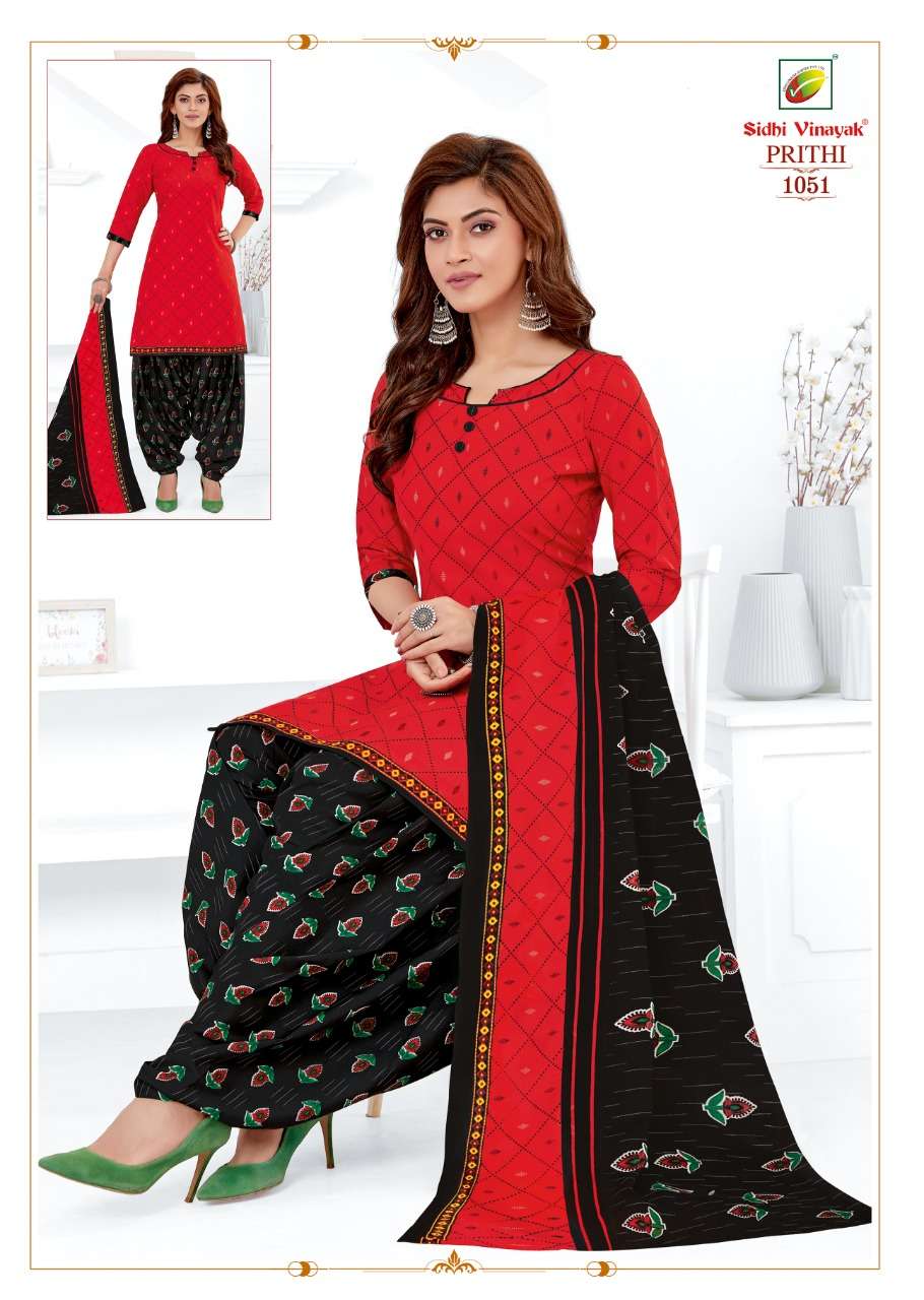 PRITHI VOL-1 BY SIDHI VINAYAK 1051 TO 1065 SERIES BEAUTIFUL SUITS COLORFUL STYLISH FANCY CASUAL WEAR & ETHNIC WEAR COTTON PRINT DRESSES AT WHOLESALE PRICE