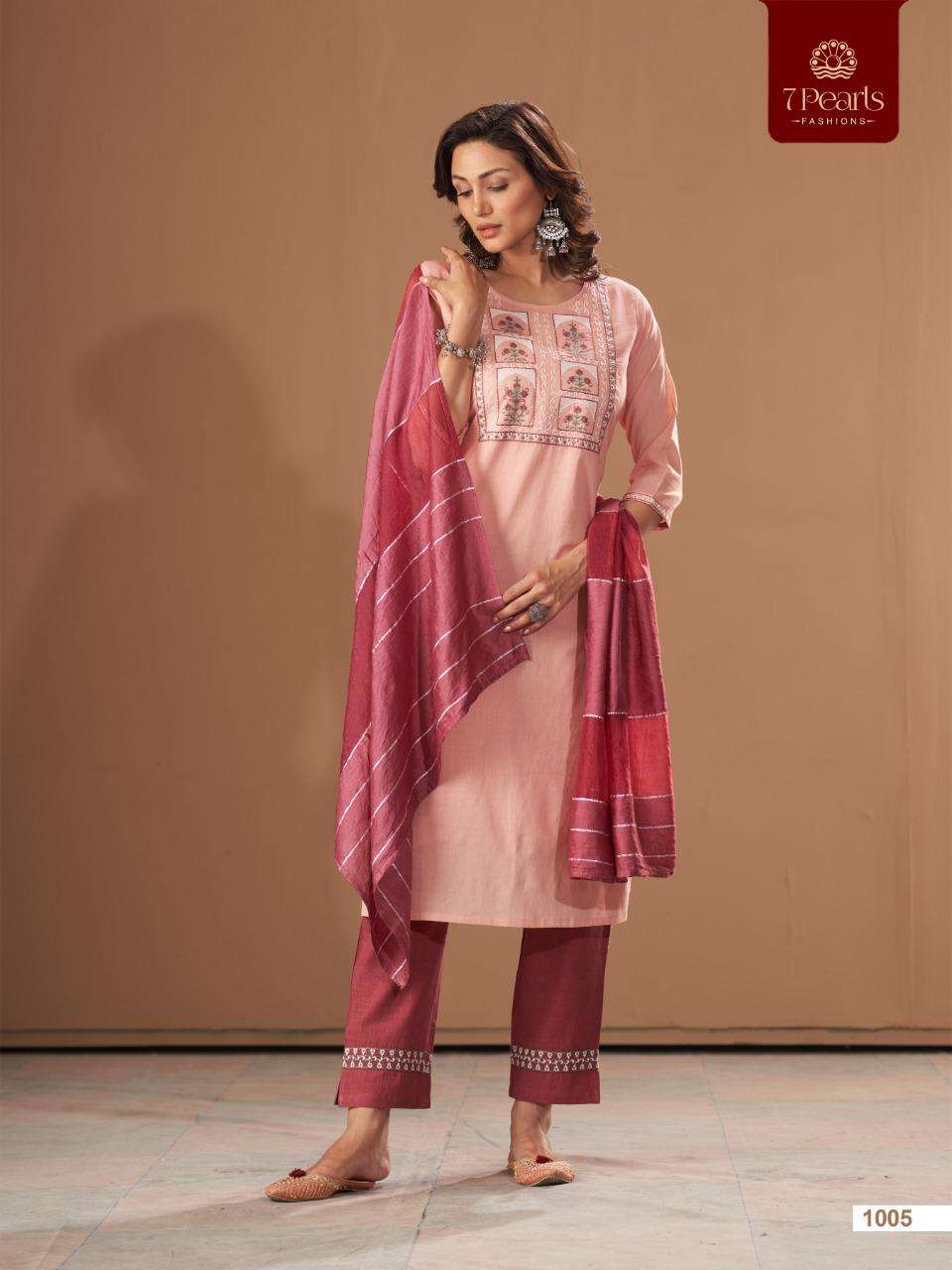 FOREVER BY 7 PEARLS 1001 TO 1006 SERIES BEAUTIFUL SUITS COLORFUL STYLISH FANCY CASUAL WEAR & ETHNIC WEAR COTTON EMBROIDERED DRESSES AT WHOLESALE PRICE