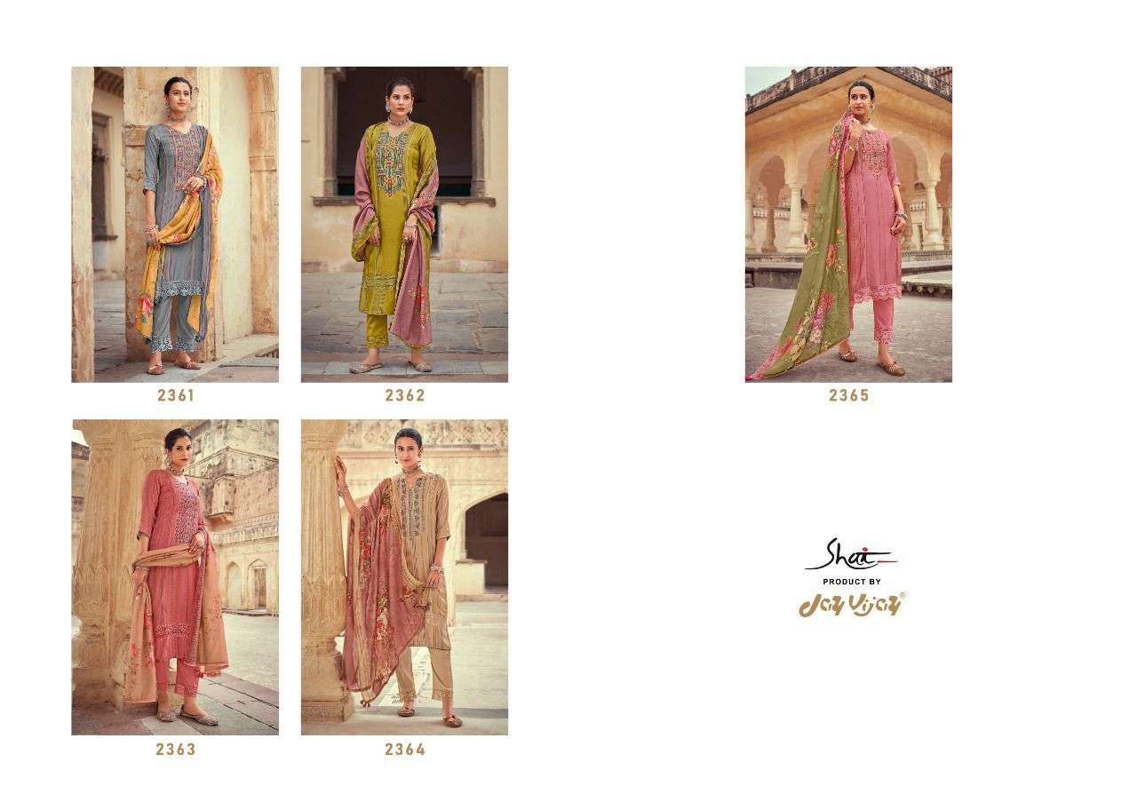 ZOHRA BY SHAI 2361 TO 2365 SERIES BEAUTIFUL SUITS COLORFUL STYLISH FANCY CASUAL WEAR & ETHNIC WEAR PURE SILK PRINT DRESSES AT WHOLESALE PRICE