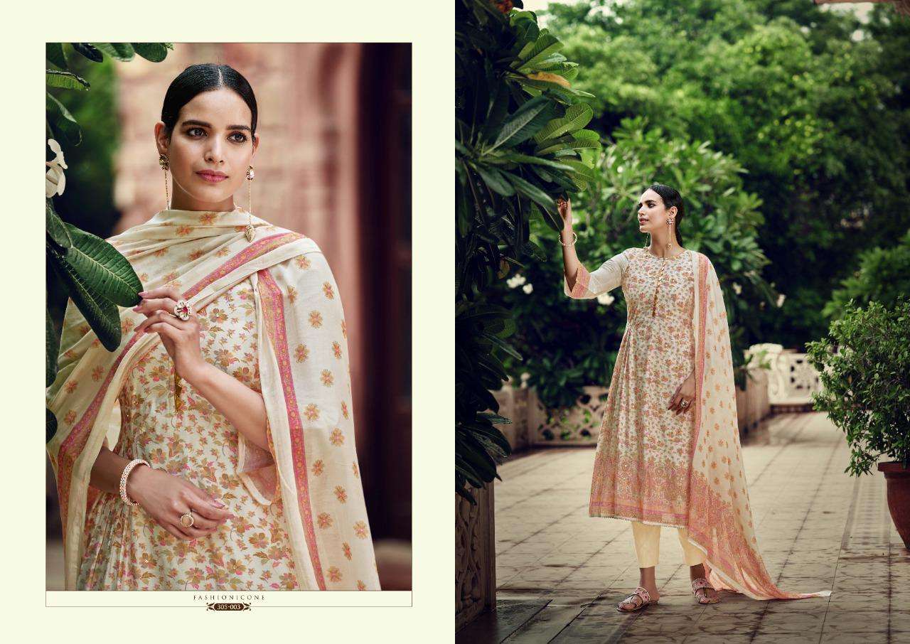 RABIA BY SARGAM PRINTS 305-001 TO 305-008 SERIES BEAUTIFUL SUITS COLORFUL STYLISH FANCY CASUAL WEAR & ETHNIC WEAR PURE MUSLIN PRINT DRESSES AT WHOLESALE PRICE