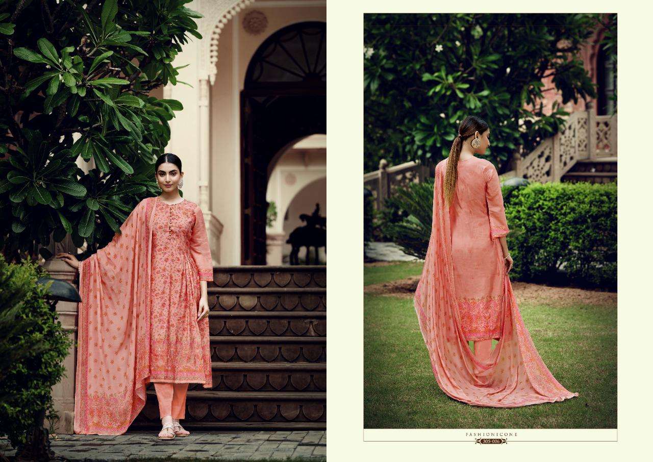 RABIA BY SARGAM PRINTS 305-001 TO 305-008 SERIES BEAUTIFUL SUITS COLORFUL STYLISH FANCY CASUAL WEAR & ETHNIC WEAR PURE MUSLIN PRINT DRESSES AT WHOLESALE PRICE