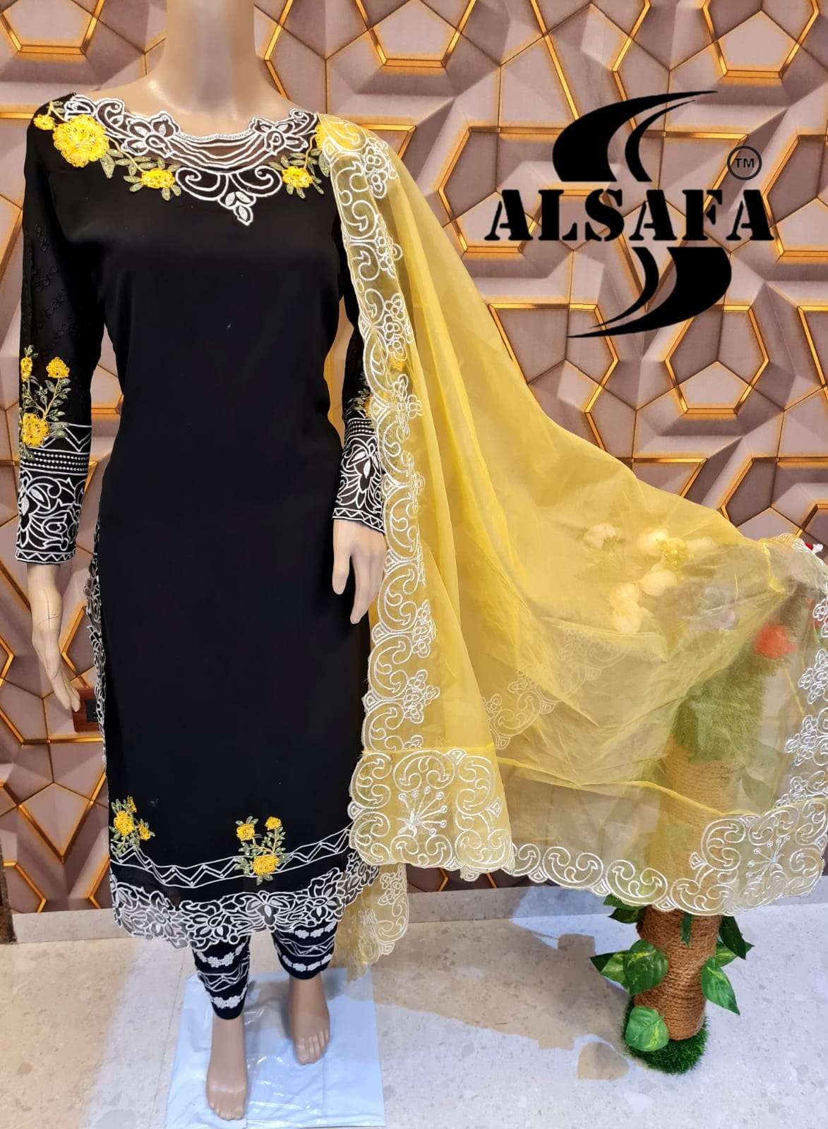 AL-SAFA HIT DESIGN 3022 BY AL-SAFA BEAUTIFUL PAKISTANI SUITS COLORFUL STYLISH FANCY CASUAL WEAR & ETHNIC WEAR PURE ORGANZA DRESSES AT WHOLESALE PRICE