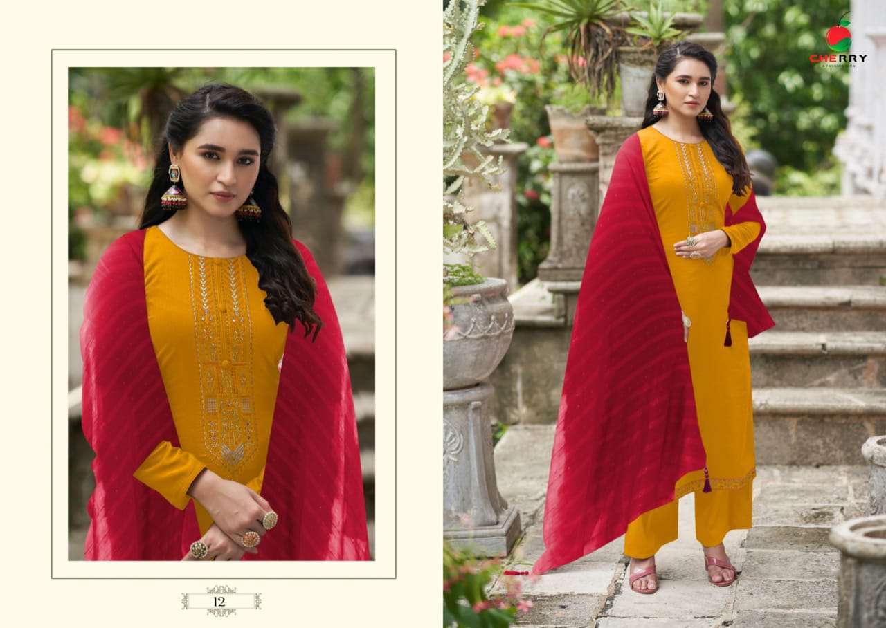 JASMITH BY CHERRY 11 TO 14 SERIES BEAUTIFUL SUITS COLORFUL STYLISH FANCY CASUAL WEAR & ETHNIC WEAR PURE SILK DRESSES AT WHOLESALE PRICE