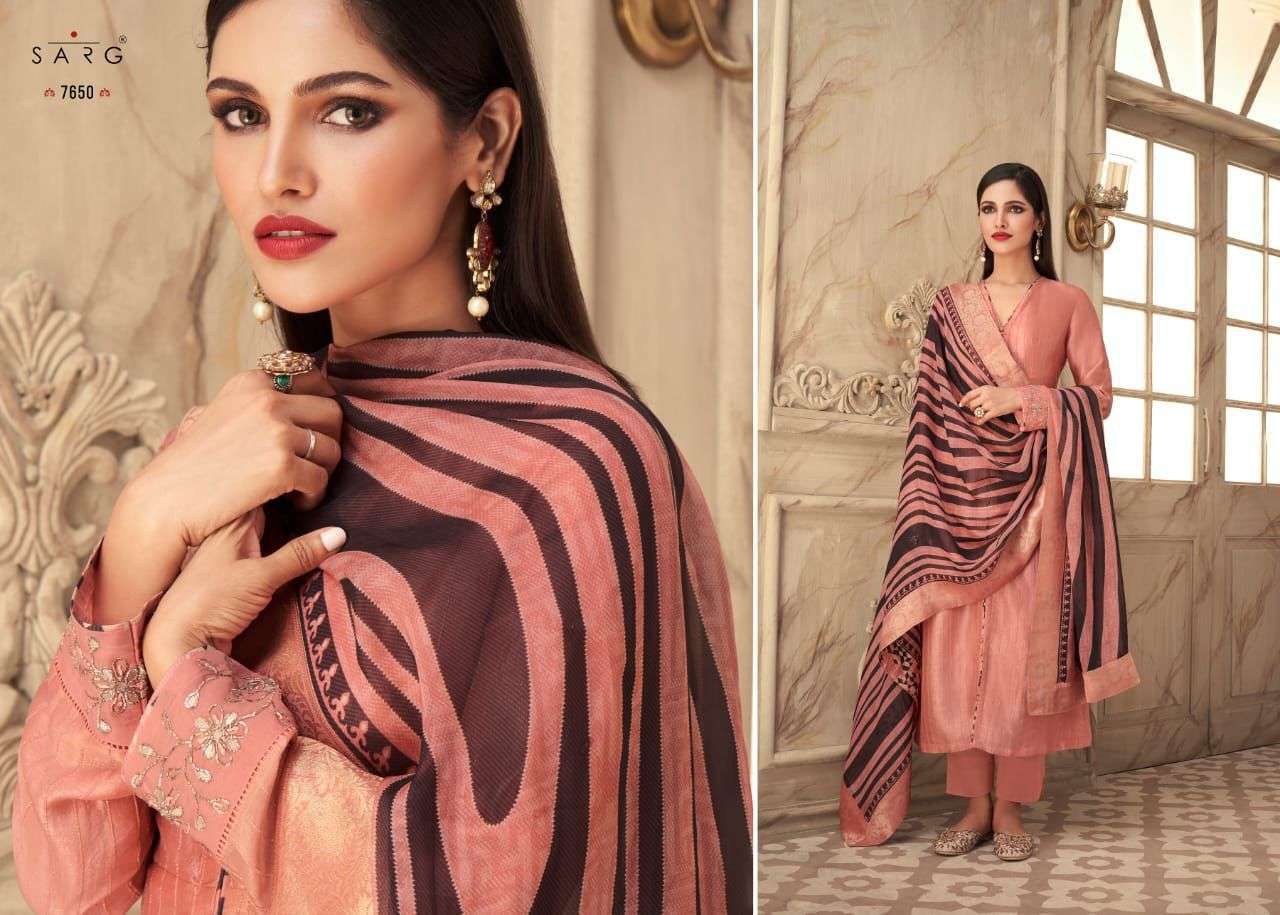 DHARI BY SARG BEAUTIFUL SUITS COLORFUL STYLISH FANCY CASUAL WEAR & ETHNIC WEAR JACQUARD DRESSES AT WHOLESALE PRICE