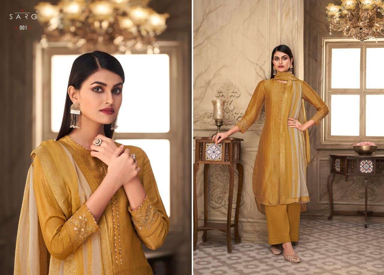 DHARI BY SARG BEAUTIFUL SUITS COLORFUL STYLISH FANCY CASUAL WEAR & ETHNIC WEAR JACQUARD DRESSES AT WHOLESALE PRICE