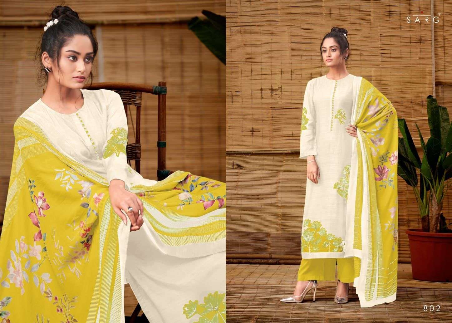 EVELYN BY SARG BEAUTIFUL SUITS COLORFUL STYLISH FANCY CASUAL WEAR & ETHNIC WEAR MUSLIN SILK PRINT DRESSES AT WHOLESALE PRICE
