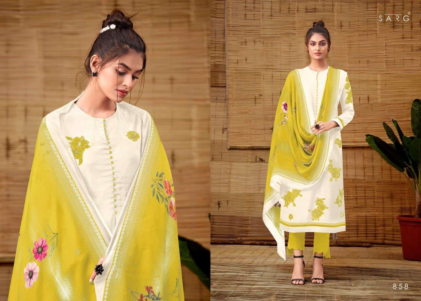 EVELYN BY SARG BEAUTIFUL SUITS COLORFUL STYLISH FANCY CASUAL WEAR & ETHNIC WEAR MUSLIN SILK PRINT DRESSES AT WHOLESALE PRICE
