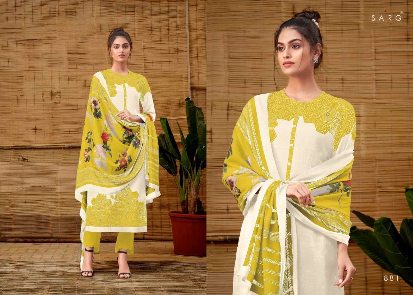 EVELYN BY SARG BEAUTIFUL SUITS COLORFUL STYLISH FANCY CASUAL WEAR & ETHNIC WEAR MUSLIN SILK PRINT DRESSES AT WHOLESALE PRICE