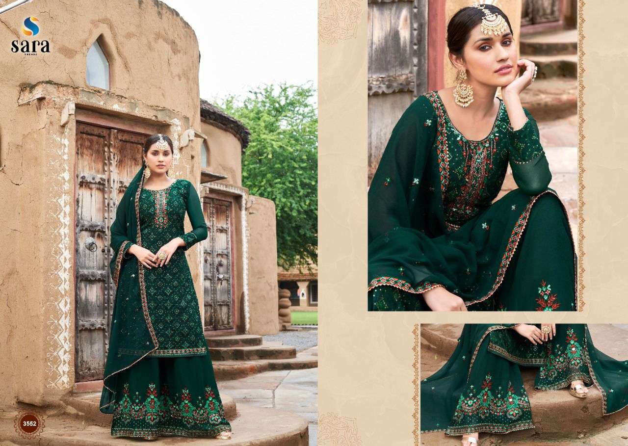 NIHARIKA BY SARA TRENDZ 3551 TO 3554 SERIES BEAUTIFUL SHARARA SUITS COLORFUL STYLISH FANCY CASUAL WEAR & ETHNIC WEAR GEORGETTE DRESSES AT WHOLESALE PRICE