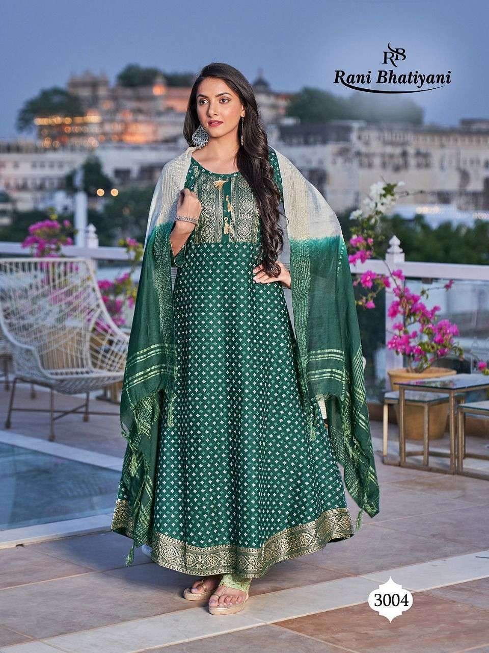 ANKITA VOL-3 BY RANI BHATIYANI 3001 TO 3008 SERIES BEAUTIFUL STYLISH FANCY COLORFUL CASUAL WEAR & ETHNIC WEAR RAYON FOIL GOWNS WITH DUPATTA AT WHOLESALE PRICE