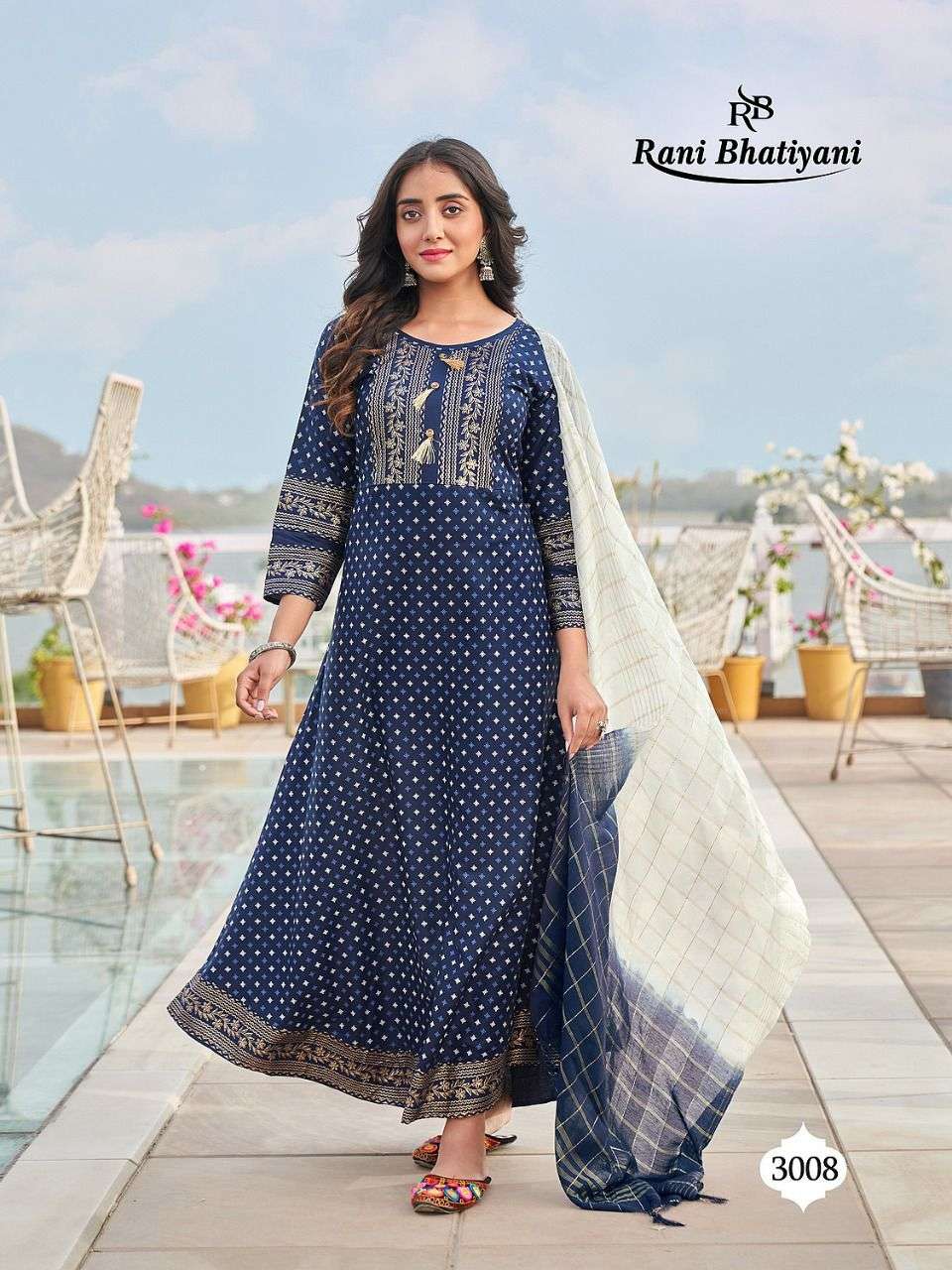 ANKITA VOL-3 BY RANI BHATIYANI 3001 TO 3008 SERIES BEAUTIFUL STYLISH FANCY COLORFUL CASUAL WEAR & ETHNIC WEAR RAYON FOIL GOWNS WITH DUPATTA AT WHOLESALE PRICE