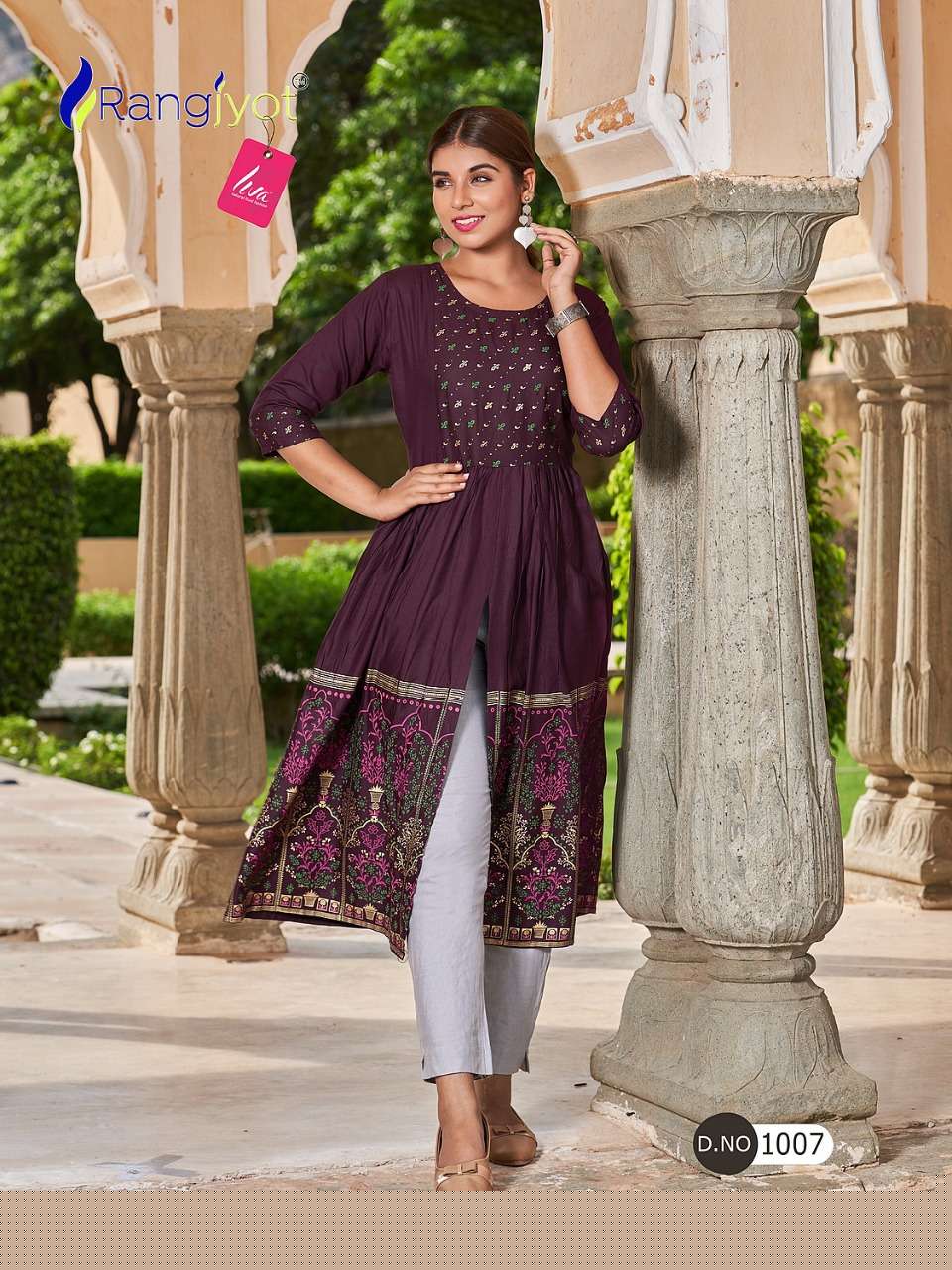 MIHIRA BY RANGJYOT FASHION 1001 TO 1008 SERIES DESIGNER STYLISH FANCY COLORFUL BEAUTIFUL PARTY WEAR & ETHNIC WEAR COLLECTION PURE RAYON KURTIS AT WHOLESALE PRICE