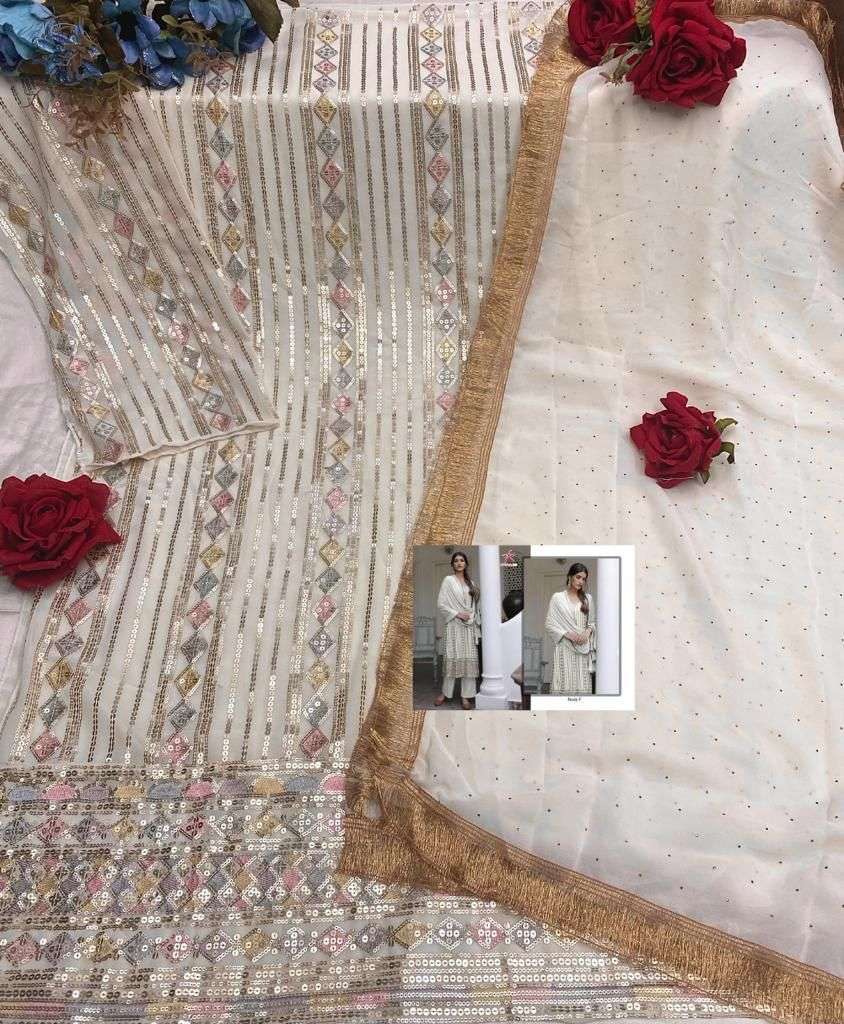 Mishaal 8025 Colours By Mishaal Fab 8025-A To 8025-F Series Beautiful Pakistani Suits Stylish Colorful Fancy Casual Wear & Ethnic Wear Heavy Georgette Embroidered Dresses At Wholesale Price
