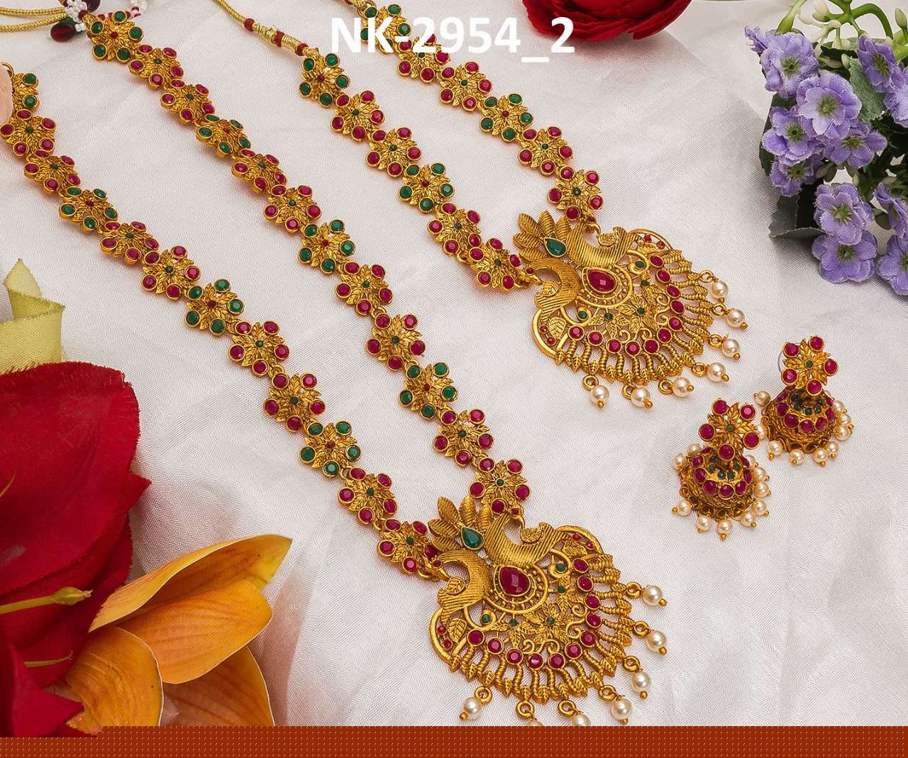 NK-2954 BY FASHID WHOLESALE TRADITIONAL ARTIFICIAL JEWELLERY FOR INDIAN ATTIRE AT EXCLUSIVE RANGE.