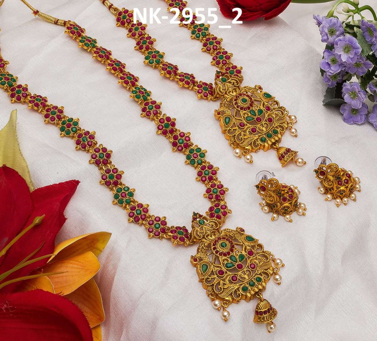 NK-2954 BY FASHID WHOLESALE TRADITIONAL ARTIFICIAL JEWELLERY FOR INDIAN ATTIRE AT EXCLUSIVE RANGE.