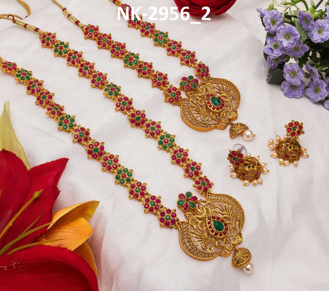 NK-2954 BY FASHID WHOLESALE TRADITIONAL ARTIFICIAL JEWELLERY FOR INDIAN ATTIRE AT EXCLUSIVE RANGE.
