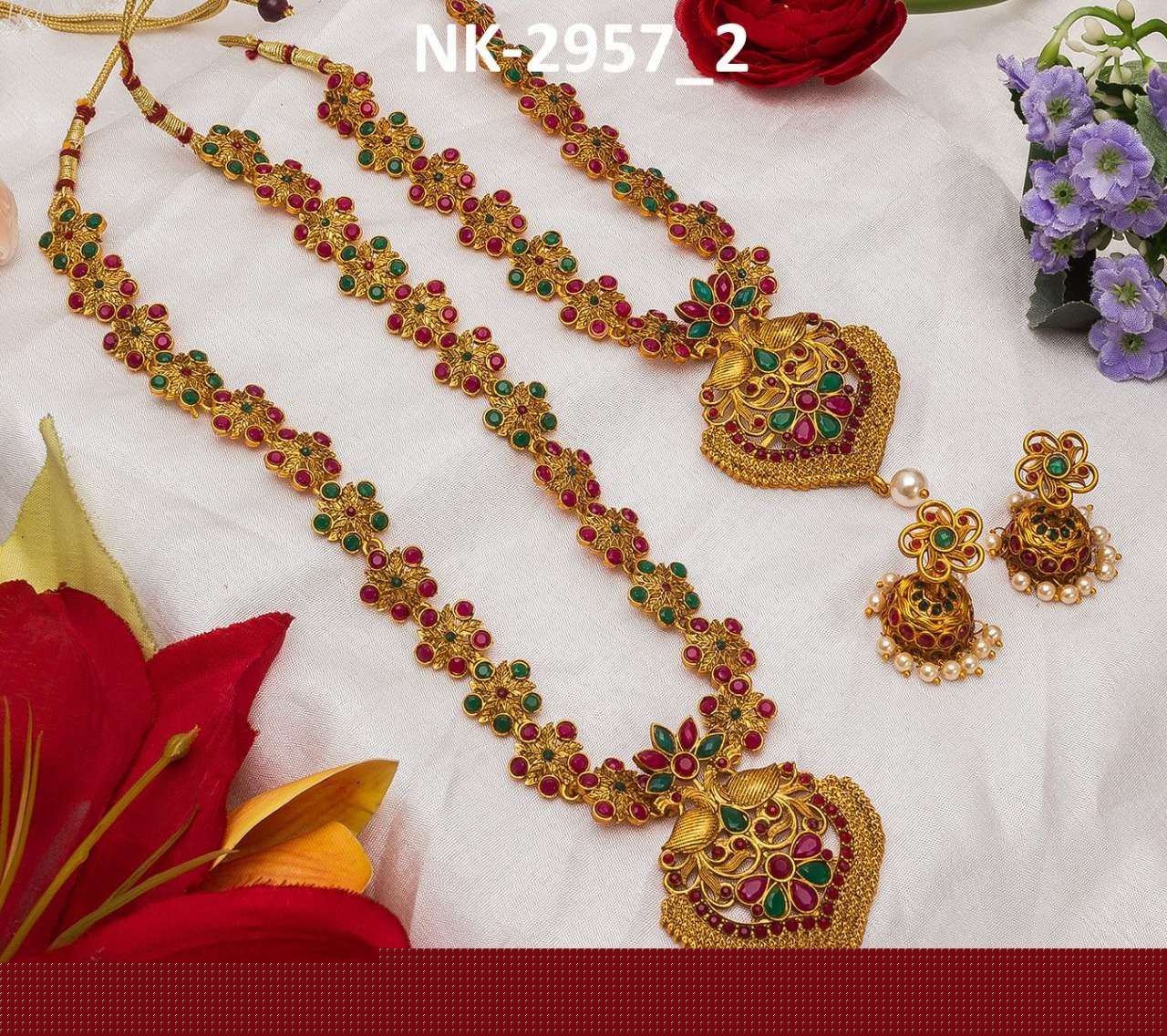 NK-2954 BY FASHID WHOLESALE TRADITIONAL ARTIFICIAL JEWELLERY FOR INDIAN ATTIRE AT EXCLUSIVE RANGE.