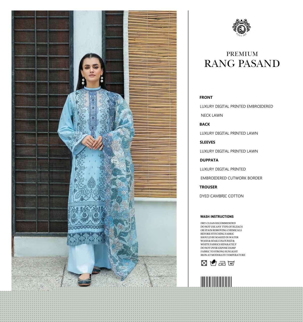 ORIGINAL PAKISTANI PREMIUM RANG PASAND BY GULL LEE 01 TO 12 SERIES BEAUTIFUL PAKISTANI SUITS COLORFUL STYLISH FANCY CASUAL WEAR & ETHNIC WEAR FANCY DRESSES AT WHOLESALE PRICE