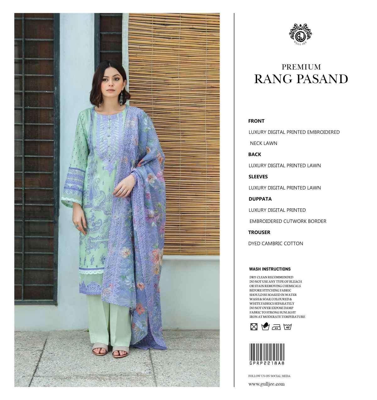 ORIGINAL PAKISTANI PREMIUM RANG PASAND BY GULL LEE 01 TO 12 SERIES BEAUTIFUL PAKISTANI SUITS COLORFUL STYLISH FANCY CASUAL WEAR & ETHNIC WEAR FANCY DRESSES AT WHOLESALE PRICE