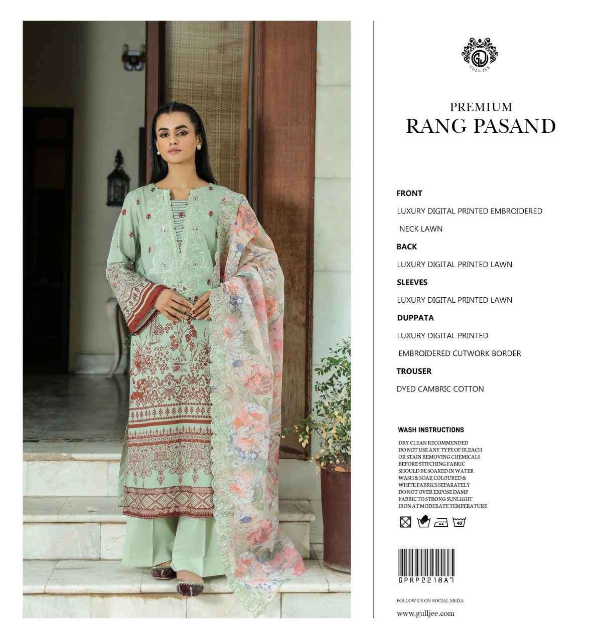 ORIGINAL PAKISTANI PREMIUM RANG PASAND BY GULL LEE 01 TO 12 SERIES BEAUTIFUL PAKISTANI SUITS COLORFUL STYLISH FANCY CASUAL WEAR & ETHNIC WEAR FANCY DRESSES AT WHOLESALE PRICE