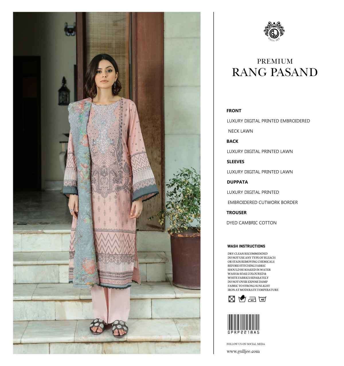 ORIGINAL PAKISTANI PREMIUM RANG PASAND BY GULL LEE 01 TO 12 SERIES BEAUTIFUL PAKISTANI SUITS COLORFUL STYLISH FANCY CASUAL WEAR & ETHNIC WEAR FANCY DRESSES AT WHOLESALE PRICE
