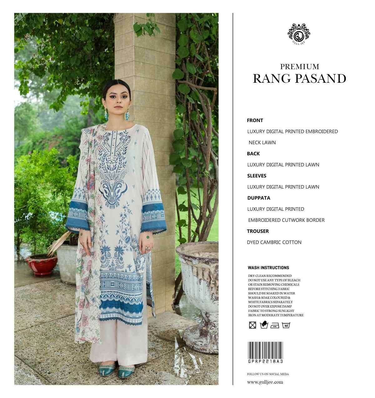 ORIGINAL PAKISTANI PREMIUM RANG PASAND BY GULL LEE 01 TO 12 SERIES BEAUTIFUL PAKISTANI SUITS COLORFUL STYLISH FANCY CASUAL WEAR & ETHNIC WEAR FANCY DRESSES AT WHOLESALE PRICE