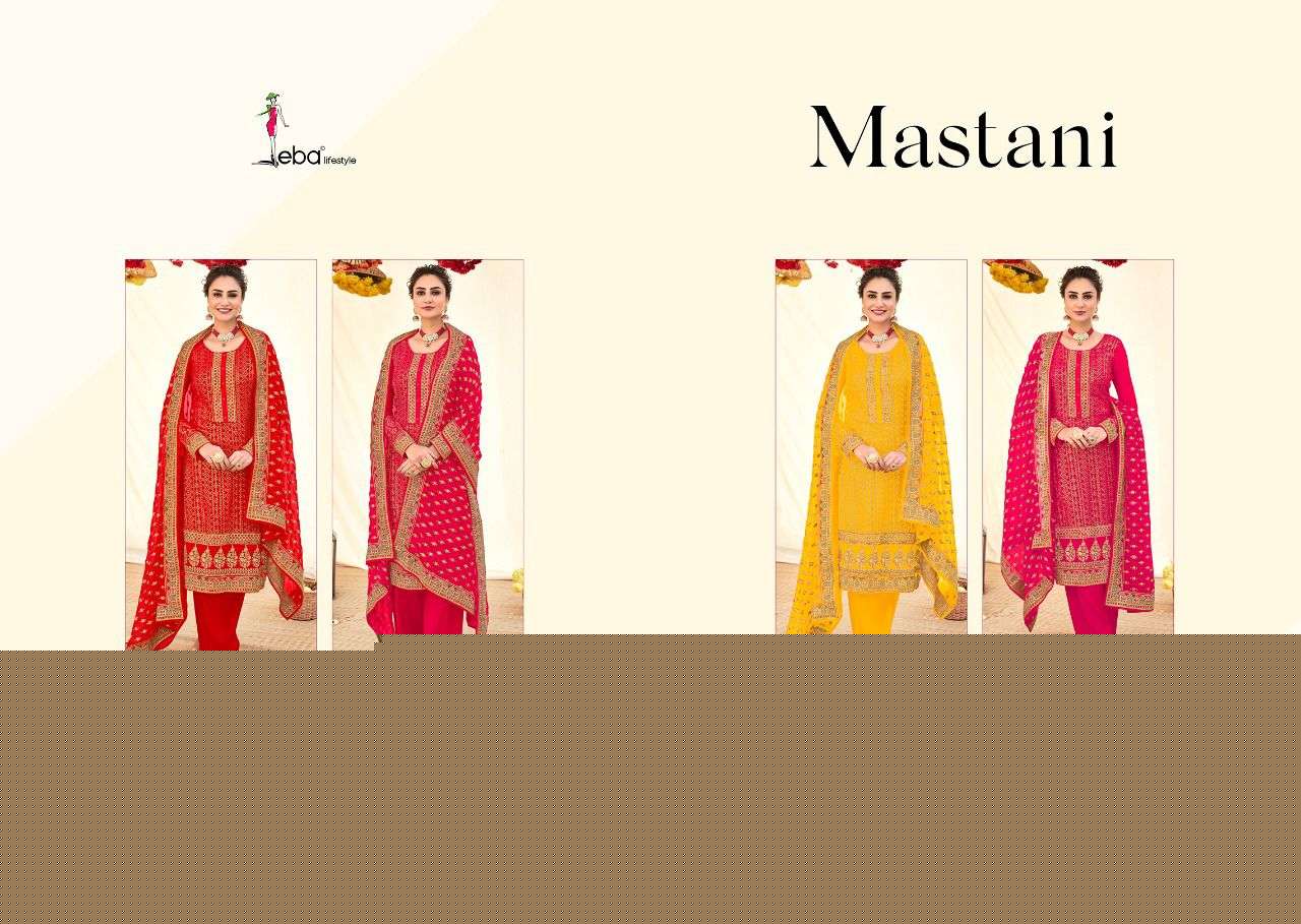 Mastani By Eba Lifestyle 1399 To 1402 Series Beautiful Sharara Suits Colorful Stylish Fancy Casual Wear & Ethnic Wear Georgette Embroidered Dresses At Wholesale Price