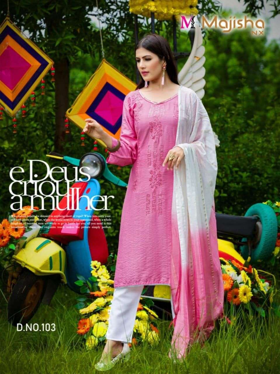 SERINA VOL-1 BY MAJISHA NX 101 TO 106 SERIES BEAUTIFUL SUITS COLORFUL STYLISH FANCY CASUAL WEAR & ETHNIC WEAR VISCOSE SILK RAYON DRESSES AT WHOLESALE PRICE