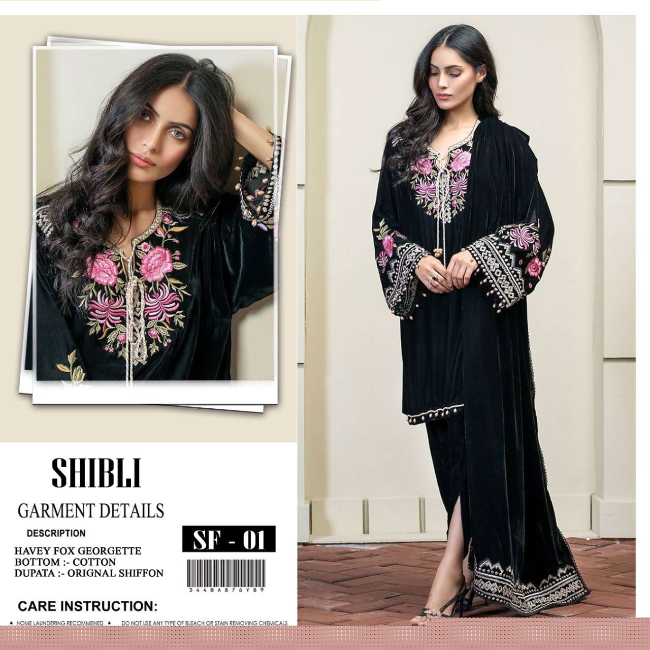 SF-01 COLOURS BY SHIBLI 01-A TO 01-B SERIES BEAUTIFUL PAKISTANI SUITS COLORFUL STYLISH FANCY CASUAL WEAR & ETHNIC WEAR FAUX GEORGETTE DRESSES AT WHOLESALE PRICE