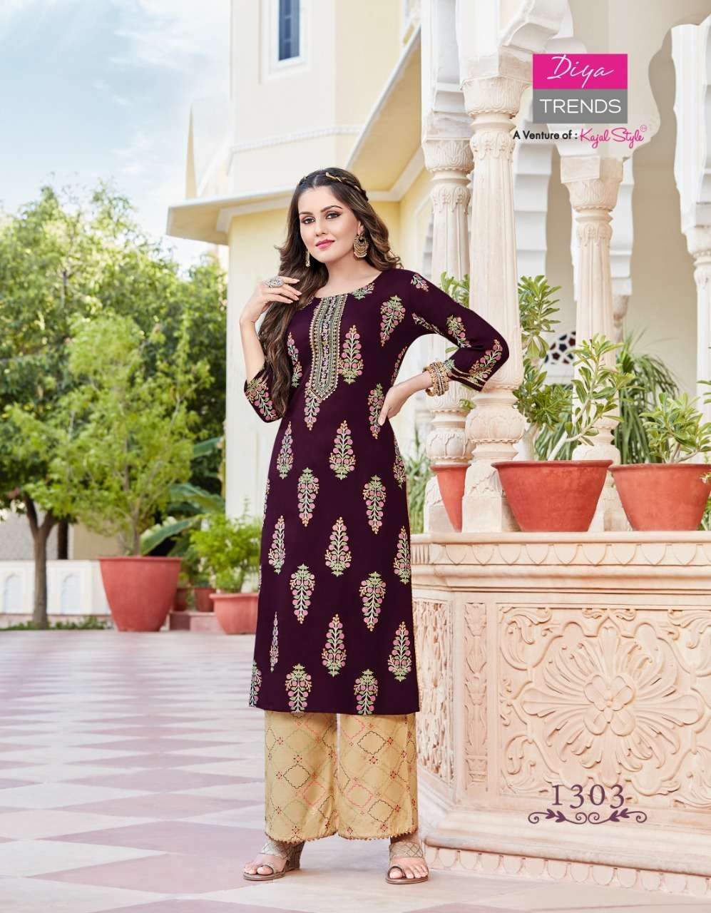 BIBA VOL-13 BY DIYA TRENDS 1301 TO 1310 SERIES BEAUTIFUL COLORFUL STYLISH FANCY CASUAL WEAR & ETHNIC WEAR & READY TO WEAR RAYON PRINT KURTIS WITH BOTTOM AT WHOLESALE PRICE