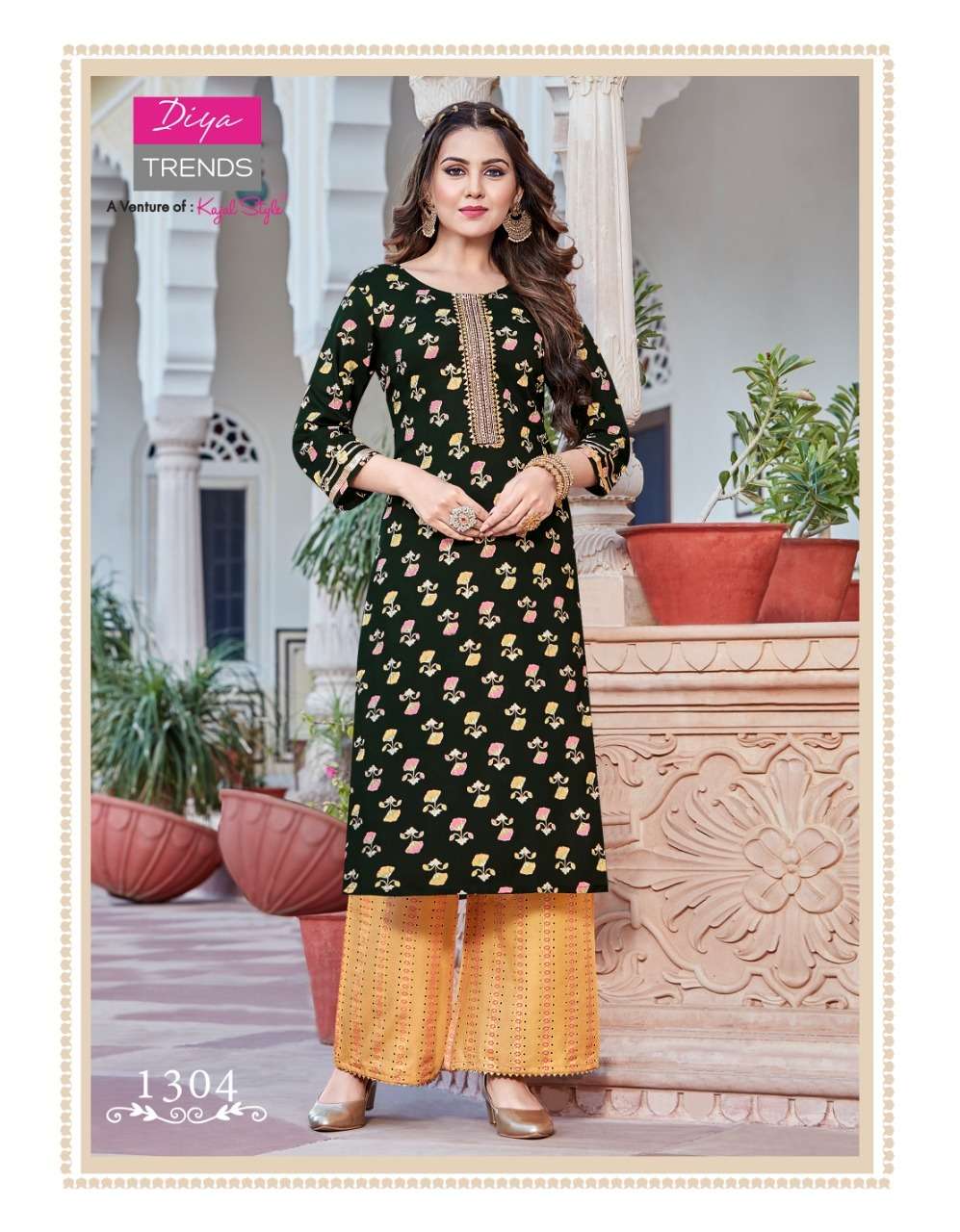 BIBA VOL-13 BY DIYA TRENDS 1301 TO 1310 SERIES BEAUTIFUL COLORFUL STYLISH FANCY CASUAL WEAR & ETHNIC WEAR & READY TO WEAR RAYON PRINT KURTIS WITH BOTTOM AT WHOLESALE PRICE