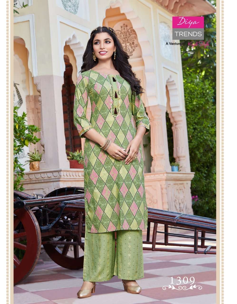 BIBA VOL-13 BY DIYA TRENDS 1301 TO 1310 SERIES BEAUTIFUL COLORFUL STYLISH FANCY CASUAL WEAR & ETHNIC WEAR & READY TO WEAR RAYON PRINT KURTIS WITH BOTTOM AT WHOLESALE PRICE