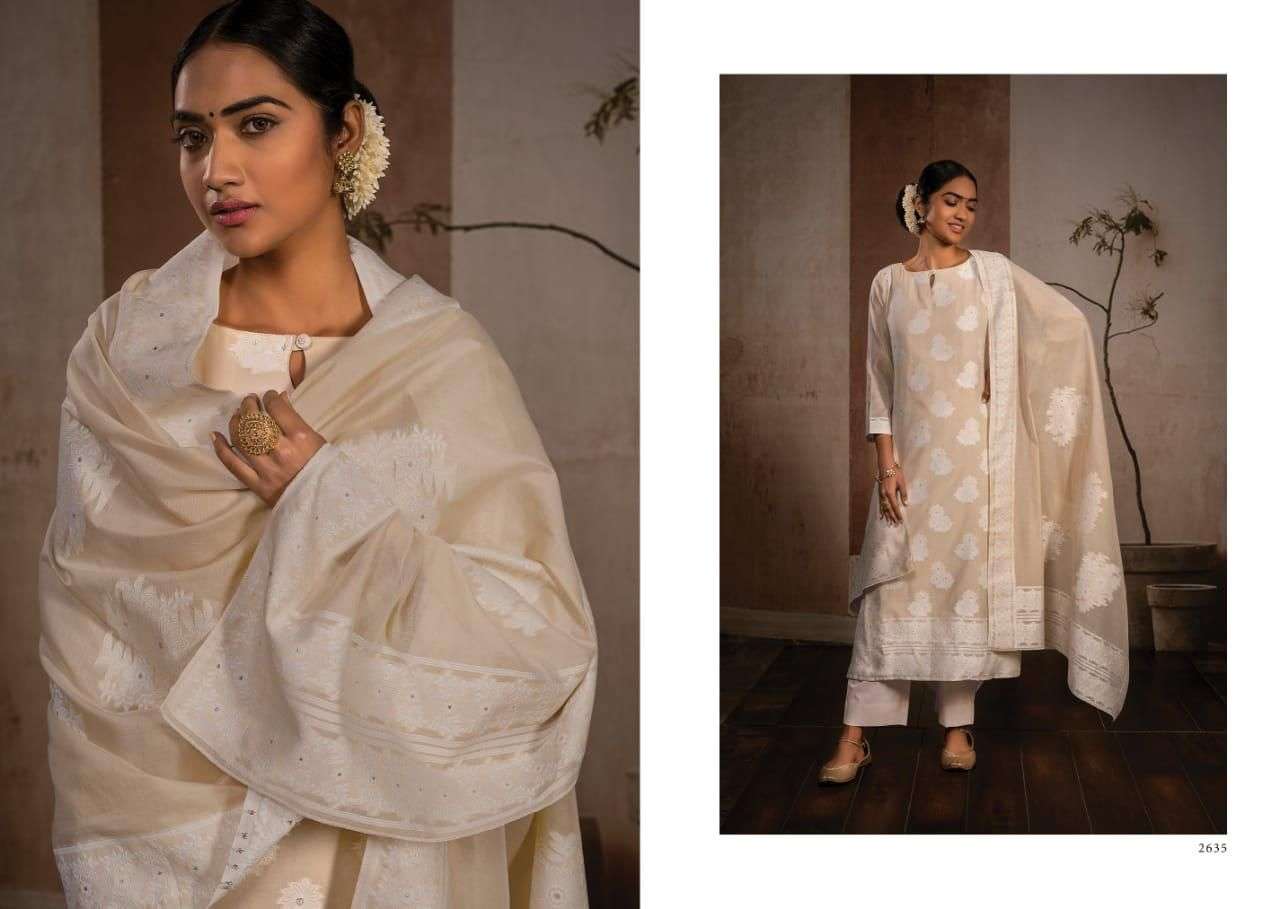 BINDIYA VOL-2 BY RIVAA 2631 TO 2637 SERIES BEAUTIFUL SUITS COLORFUL STYLISH FANCY CASUAL WEAR & ETHNIC WEAR COTTON BANARASI JACQUARD DRESSES AT WHOLESALE PRICE