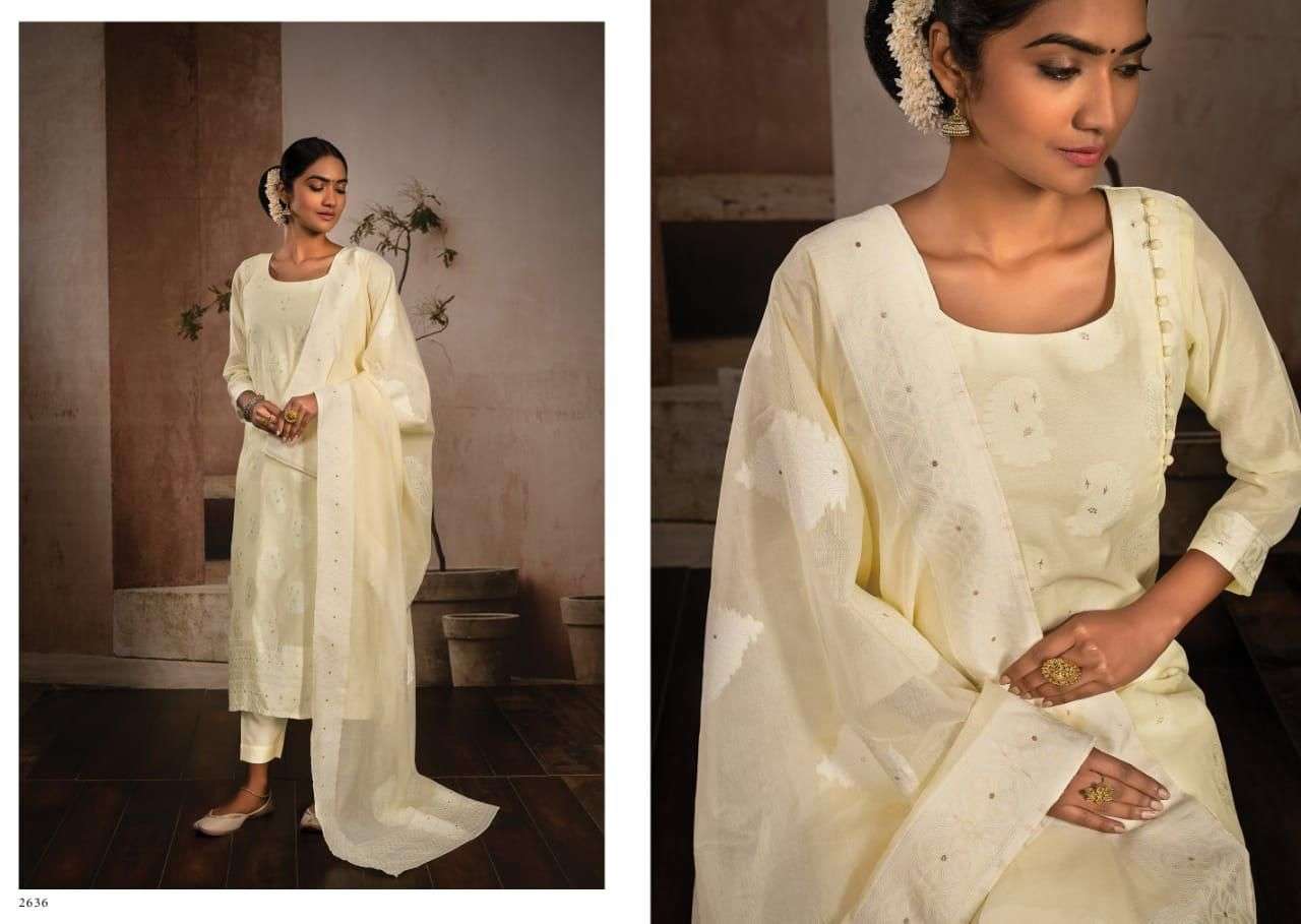 BINDIYA VOL-2 BY RIVAA 2631 TO 2637 SERIES BEAUTIFUL SUITS COLORFUL STYLISH FANCY CASUAL WEAR & ETHNIC WEAR COTTON BANARASI JACQUARD DRESSES AT WHOLESALE PRICE