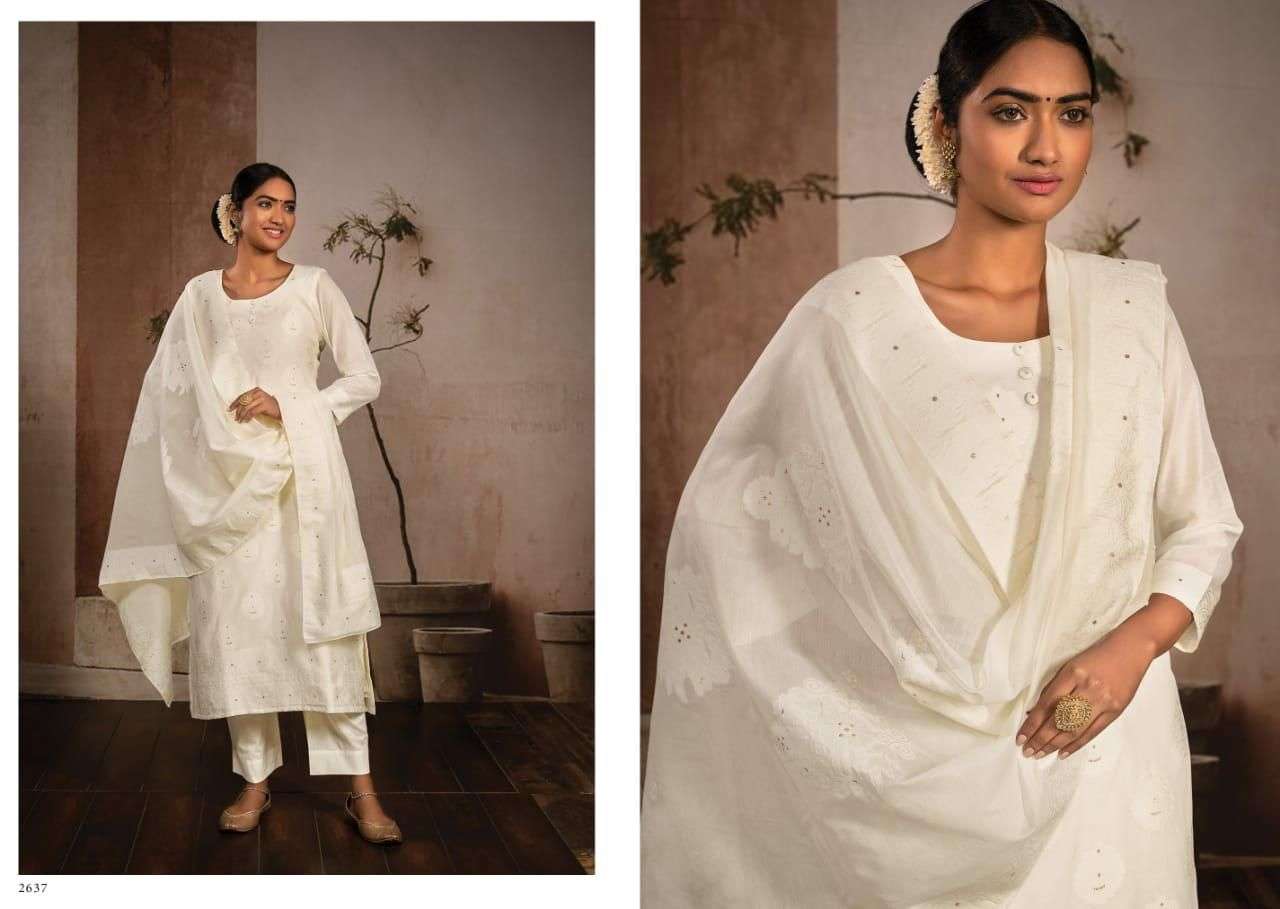 BINDIYA VOL-2 BY RIVAA 2631 TO 2637 SERIES BEAUTIFUL SUITS COLORFUL STYLISH FANCY CASUAL WEAR & ETHNIC WEAR COTTON BANARASI JACQUARD DRESSES AT WHOLESALE PRICE