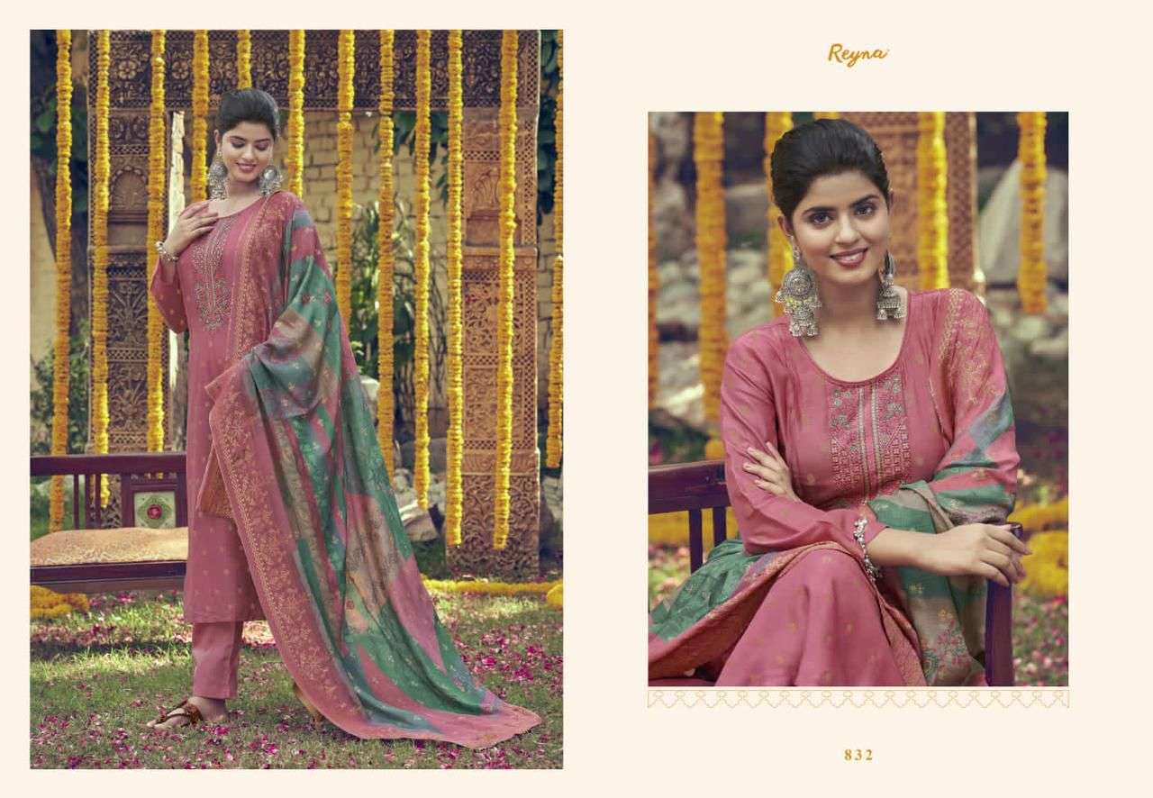 Genda Phool By Reyna 831 To 837 Series Beautiful Suits Colorful Stylish Fancy Casual Wear & Ethnic Wear Bemberg Silk Dresses At Wholesale Price