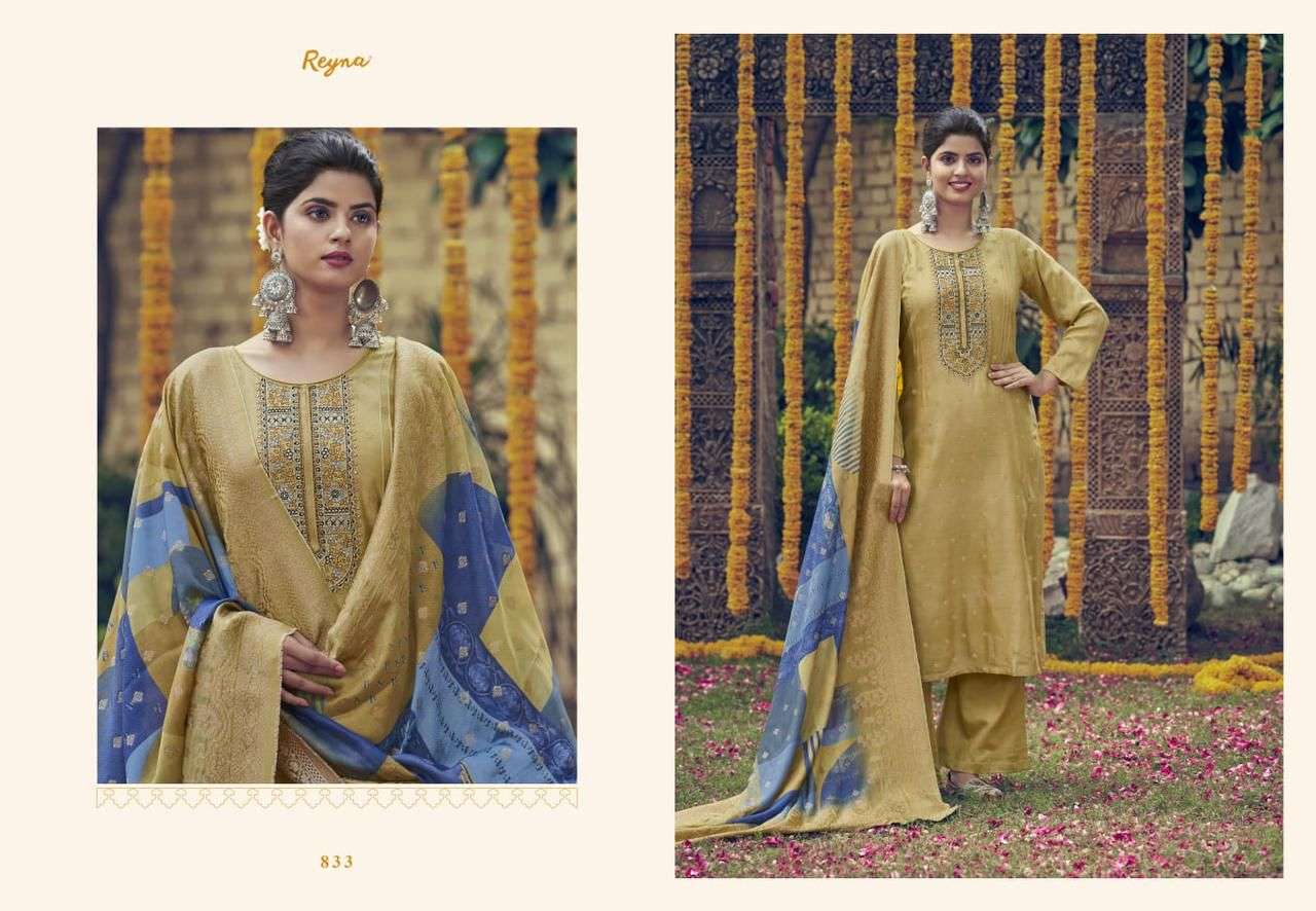 Genda Phool By Reyna 831 To 837 Series Beautiful Suits Colorful Stylish Fancy Casual Wear & Ethnic Wear Bemberg Silk Dresses At Wholesale Price