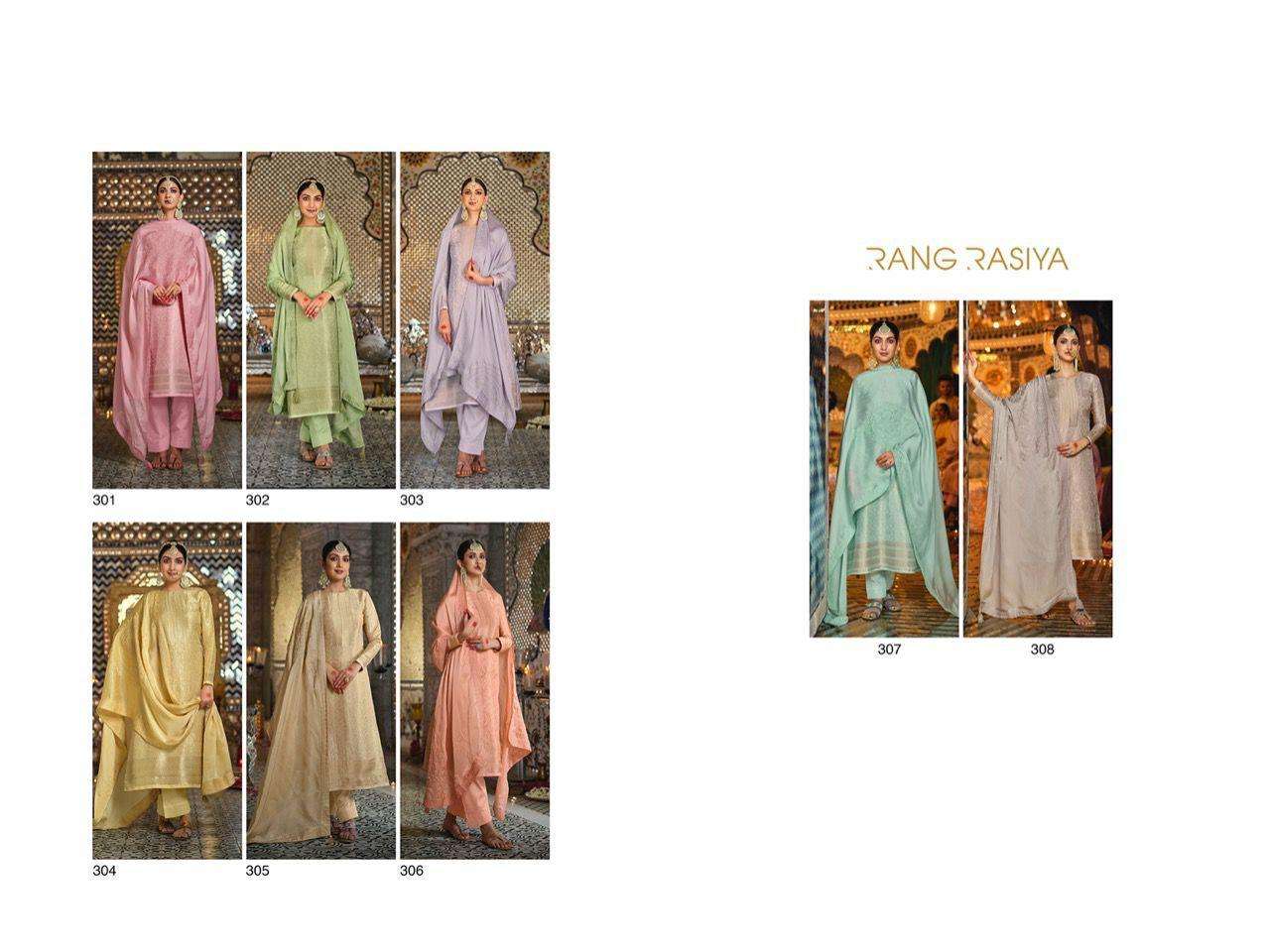 DEEDAR E ISHQ BY RANG RASIYA 301 TO 308 SERIES BEAUTIFUL SUITS COLORFUL STYLISH FANCY CASUAL WEAR & ETHNIC WEAR MULBERRY SILK DRESSES AT WHOLESALE PRICE