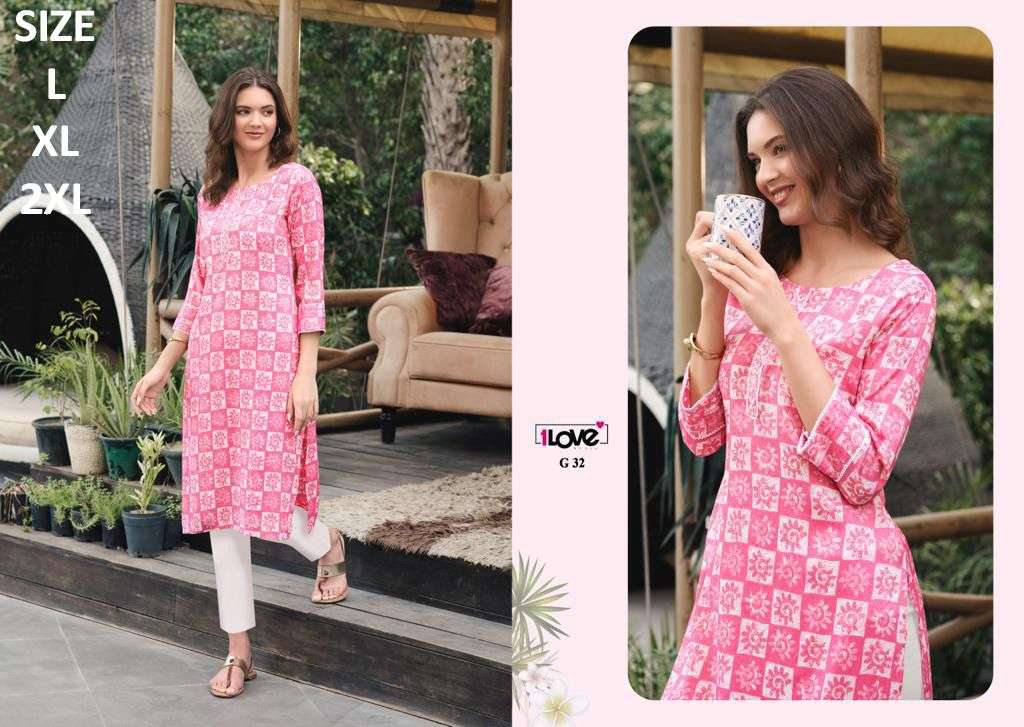 1 LOVE SALE COLLECTION BY 1 LOVE STYLISH FANCY BEAUTIFUL COLORFUL CASUAL WEAR & ETHNIC WEAR RAYON/COTTON KURTIS AT WHOLESALE PRICE