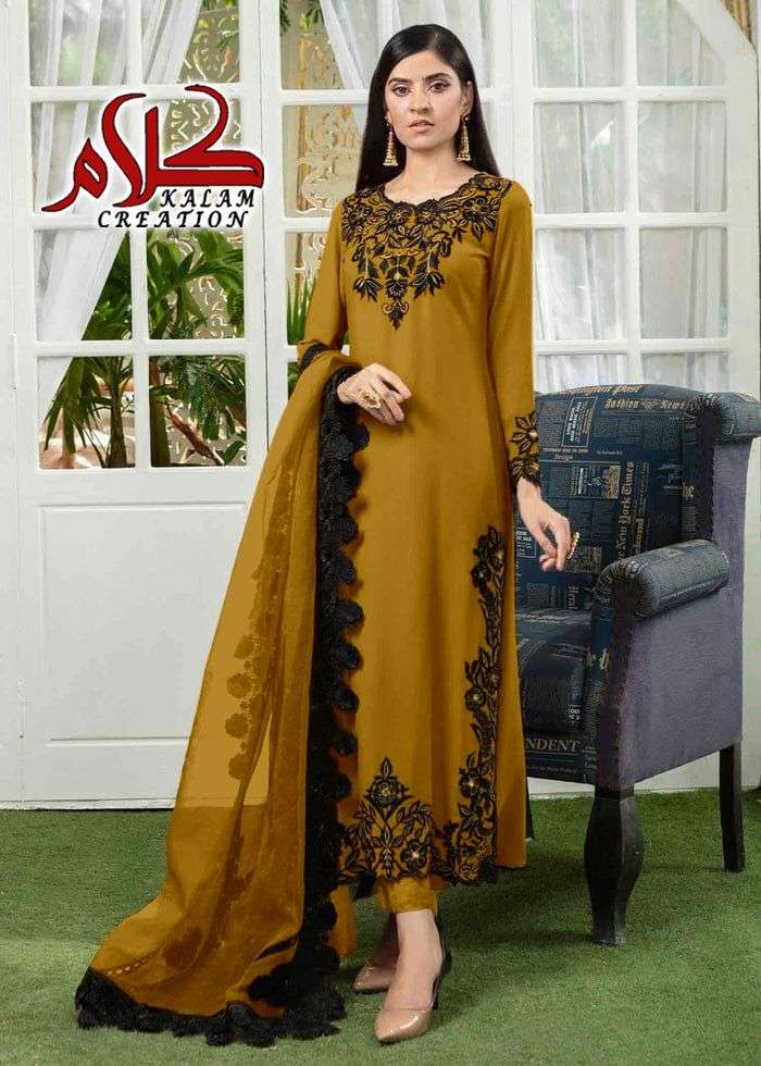 KALAM 1111 COLOURS BY KALAM CREATION 1111-A TO 1111-B SERIES BEAUTIFUL PAKISTANI SUITS COLORFUL STYLISH FANCY CASUAL WEAR & ETHNIC WEAR FAUX GEORGETTE DRESSES AT WHOLESALE PRICE