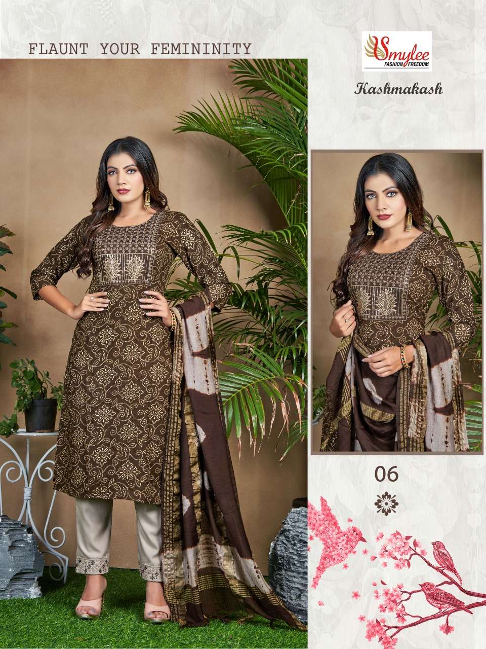 KASHMAKASH BY SMYLEE 01 TO 08 SERIES BEAUTIFUL SUITS COLORFUL STYLISH FANCY CASUAL WEAR & ETHNIC WEAR RAYON FOIL PRINT DRESSES AT WHOLESALE PRICE