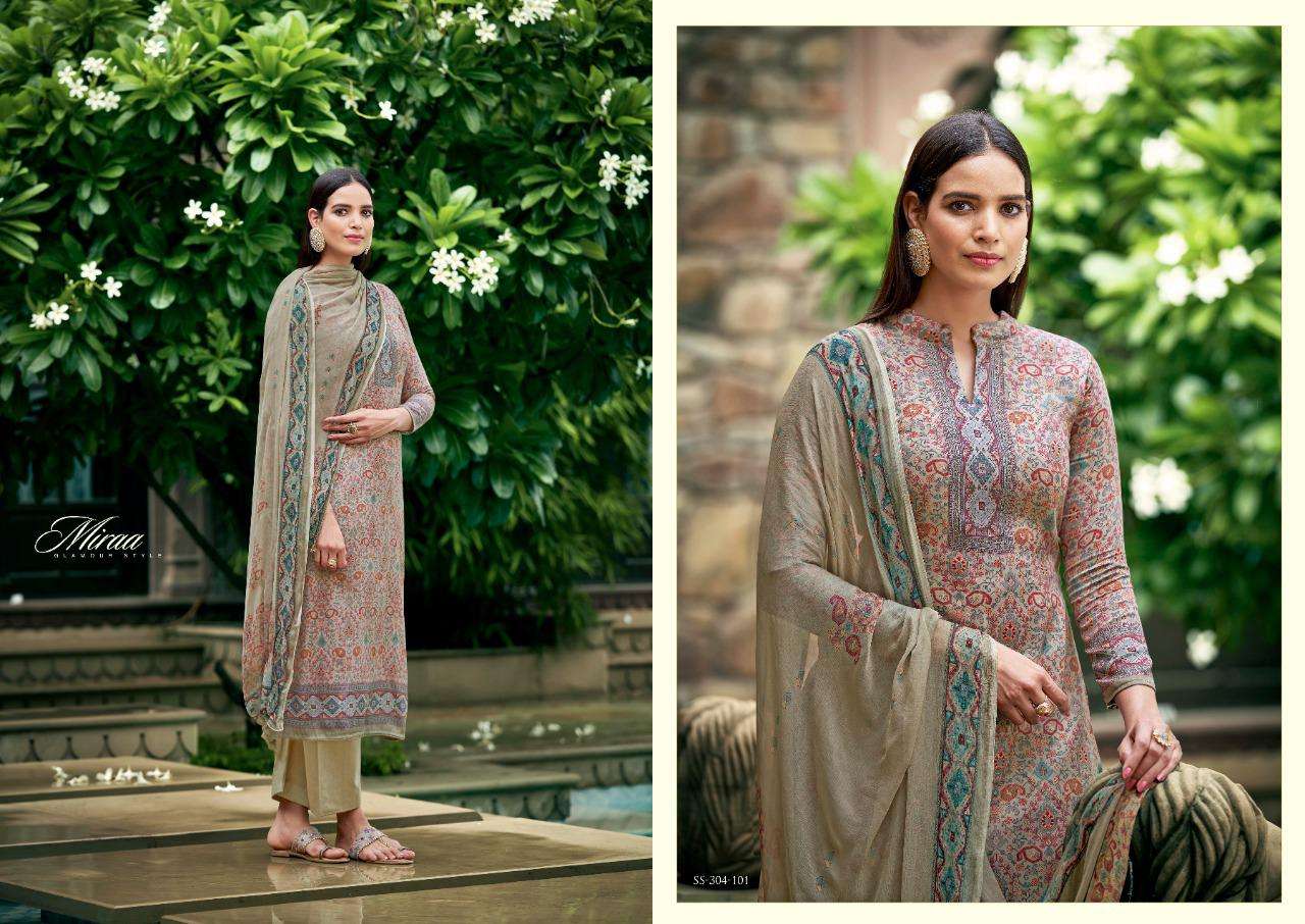 MIRAA BY SARGAM PRINTS 301-001 TO 301-008 SERIES BEAUTIFUL SUITS COLORFUL STYLISH FANCY CASUAL WEAR & ETHNIC WEAR PURE JAM PRINT DRESSES AT WHOLESALE PRICE